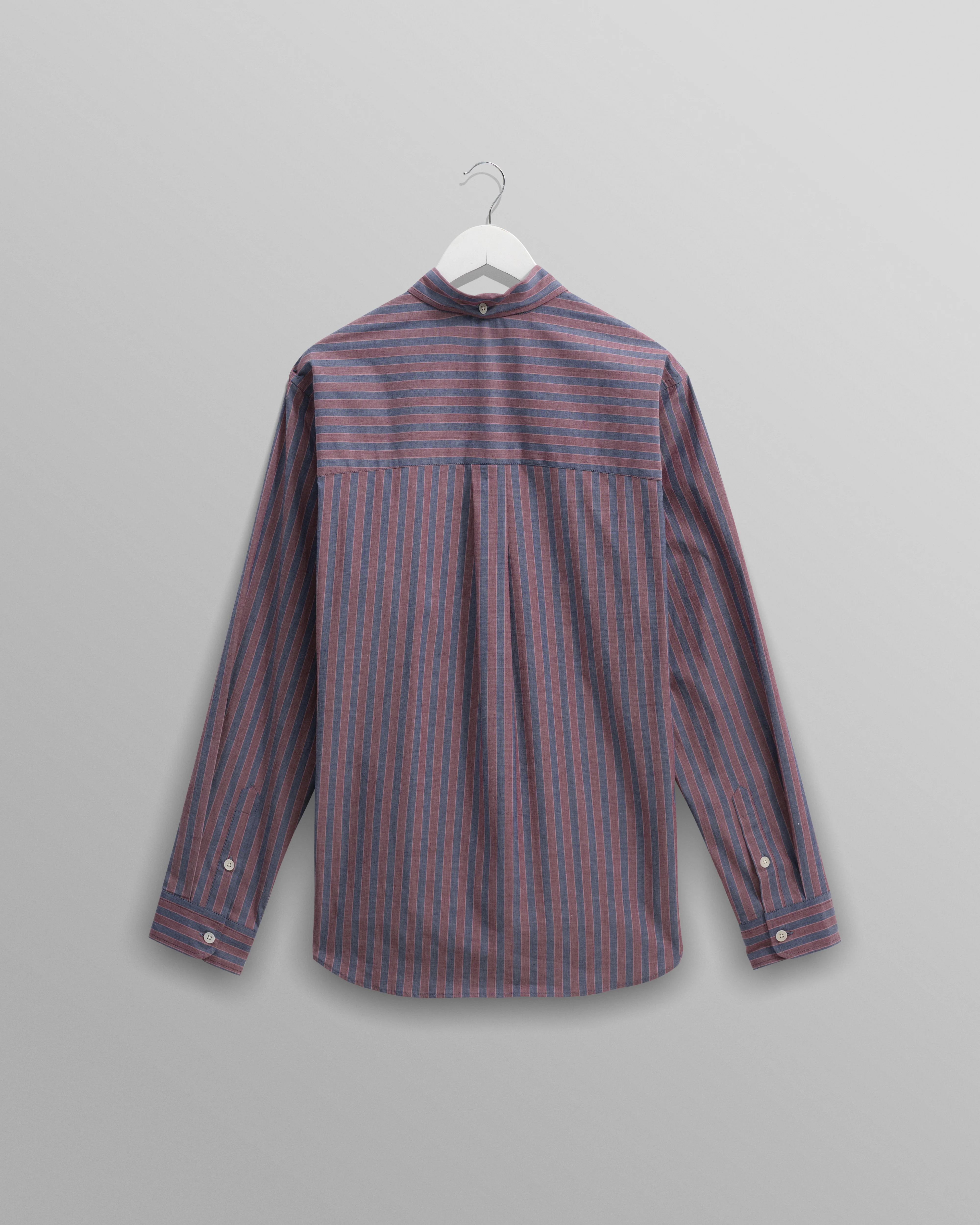 Abingdon - Blue And Burgundy Halo Stripe Shirt - Image 3