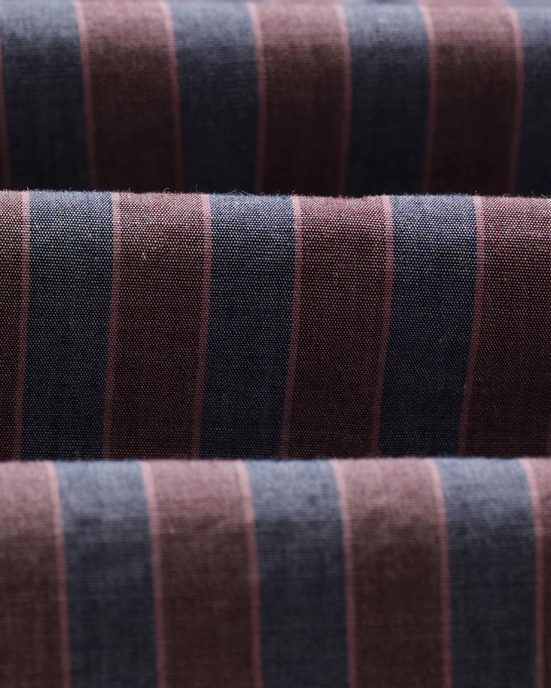 Abingdon - Blue And Burgundy Halo Stripe Shirt - Image 4