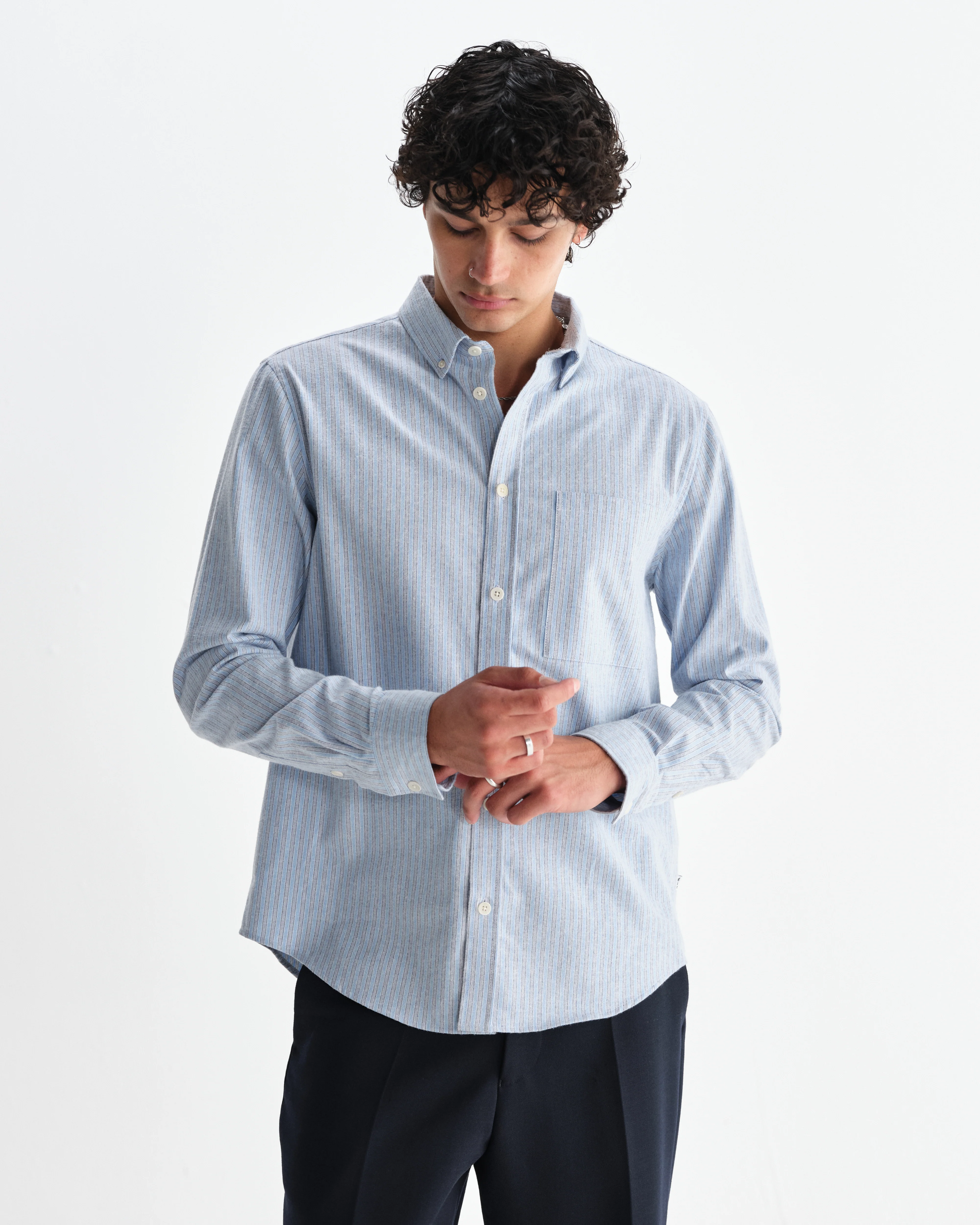 Abingdon - Blue Preppy Stripe Shirt - Image 2