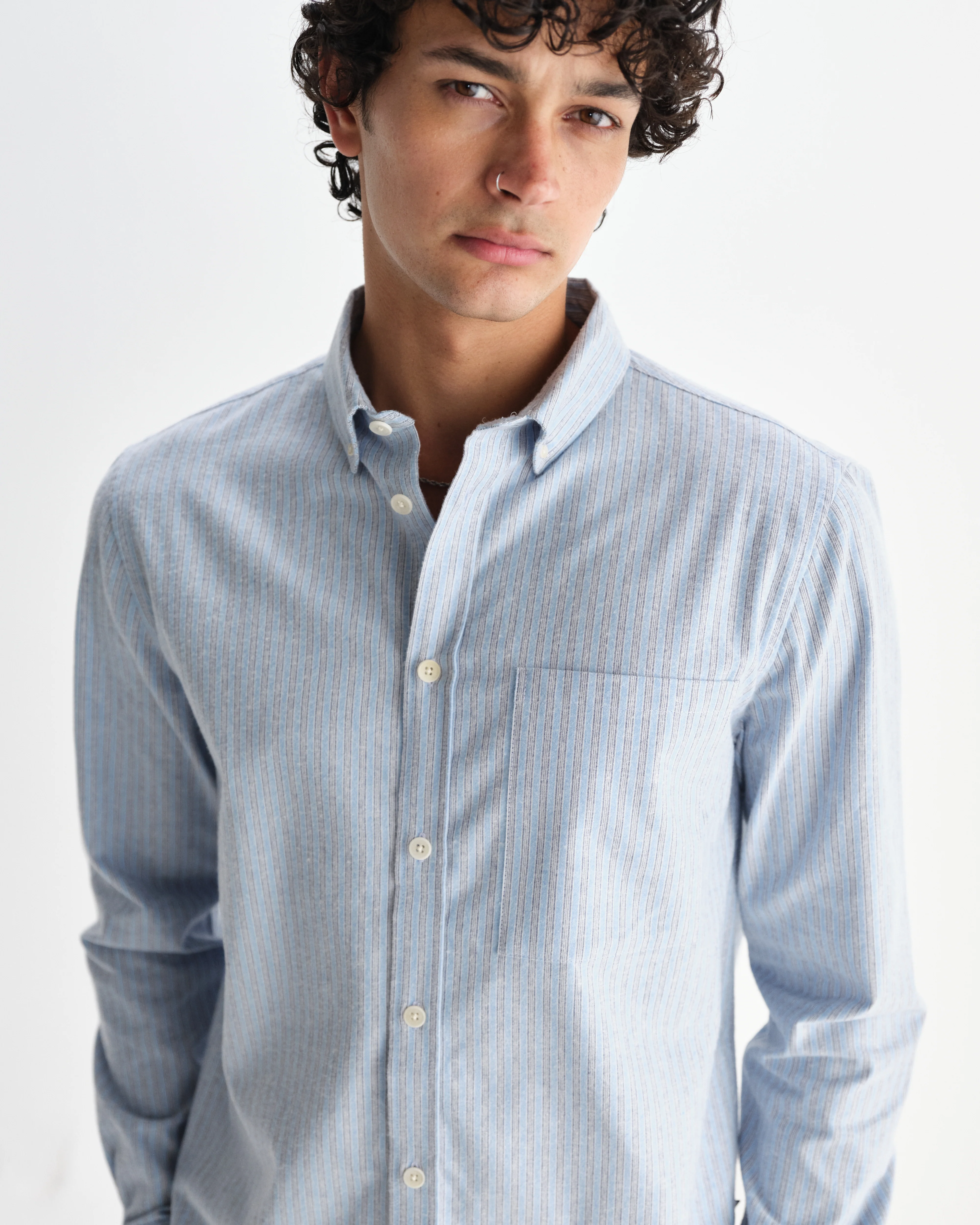 Abingdon - Blue Preppy Stripe Shirt - Image 3