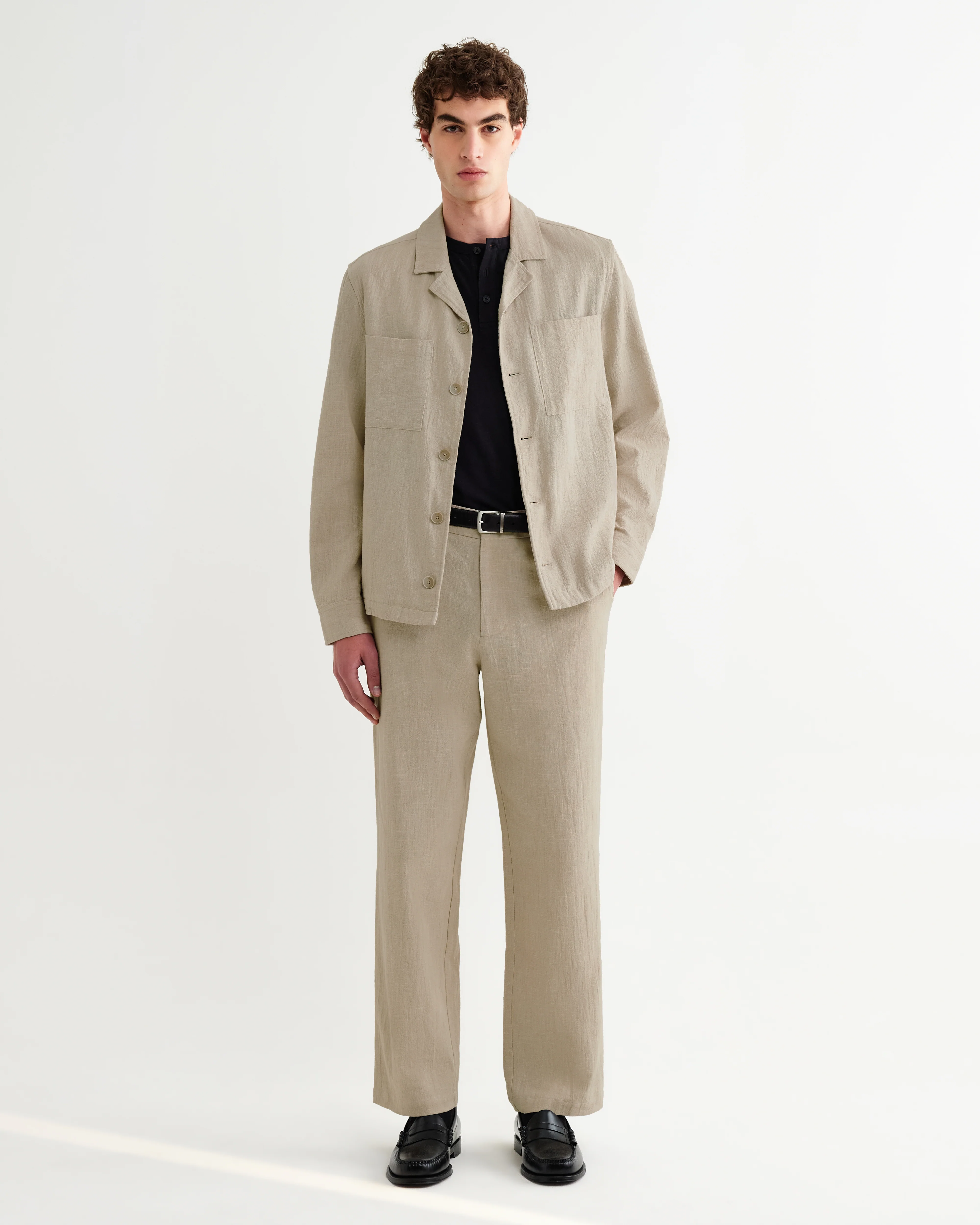 Aldred - Natural Linen-Cotton Revere Overshirt - Image 4