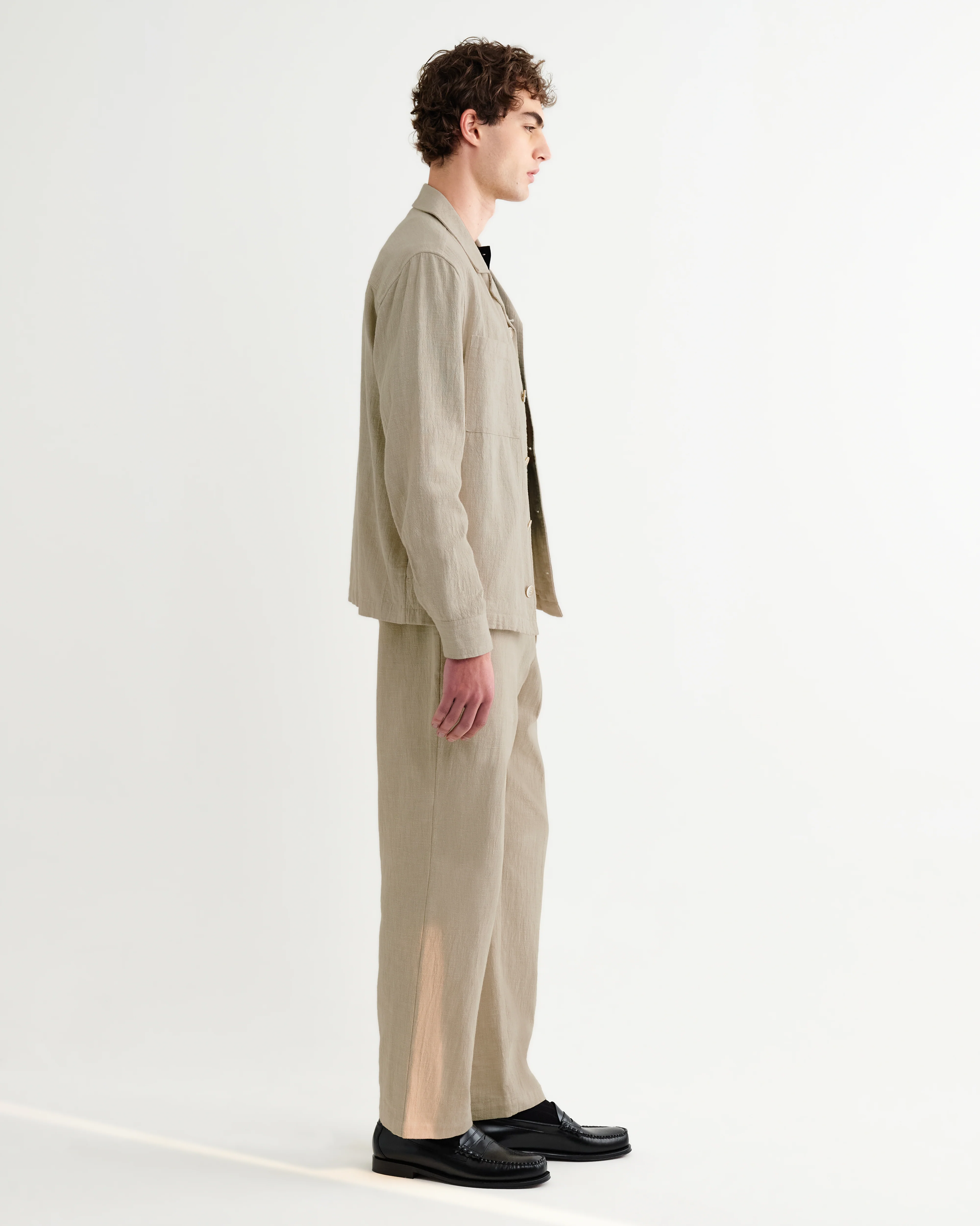 Aldred - Natural Linen-Cotton Revere Overshirt - Image 5