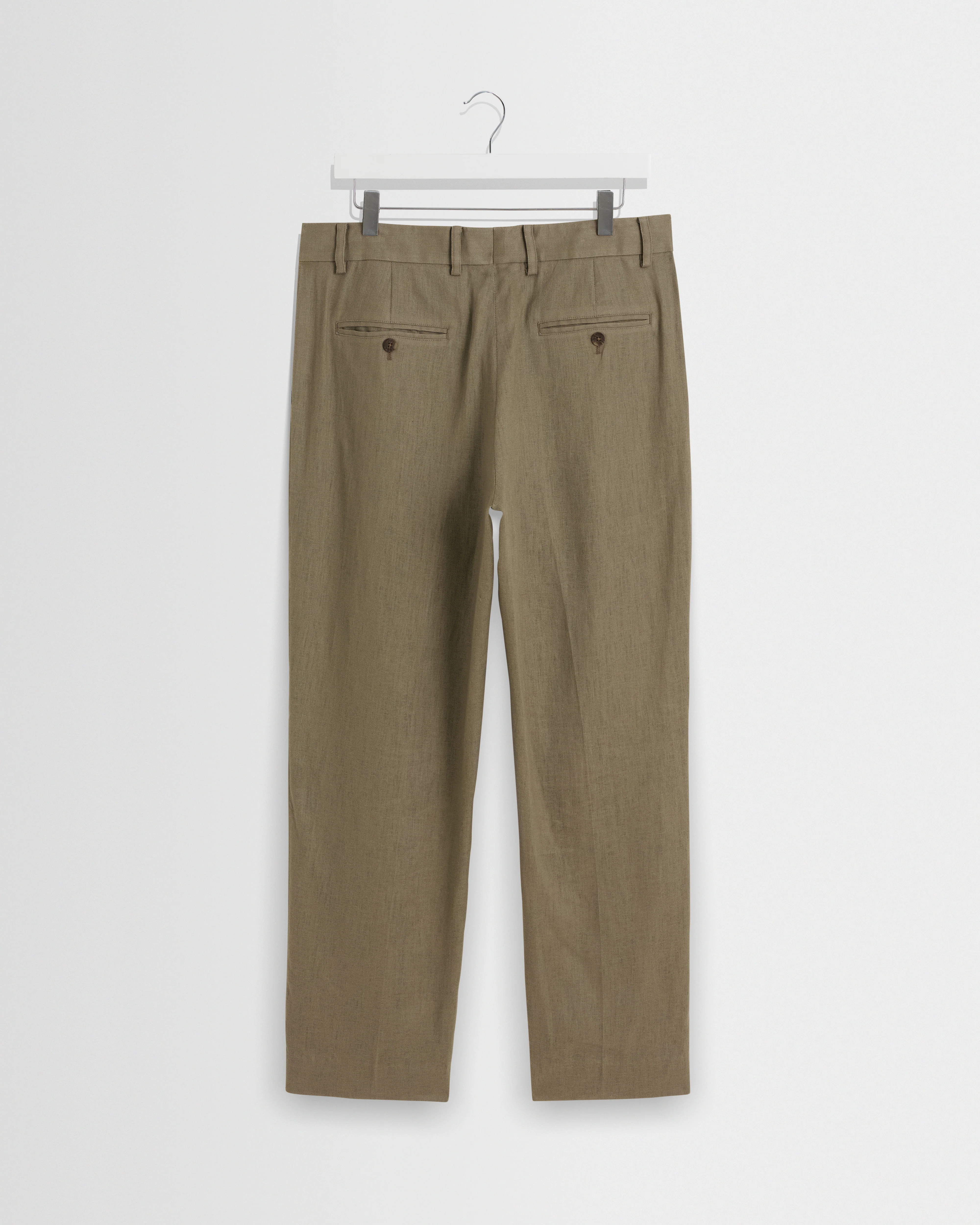 Alp - Khaki Linen Slim Fit Trousers - Image 9