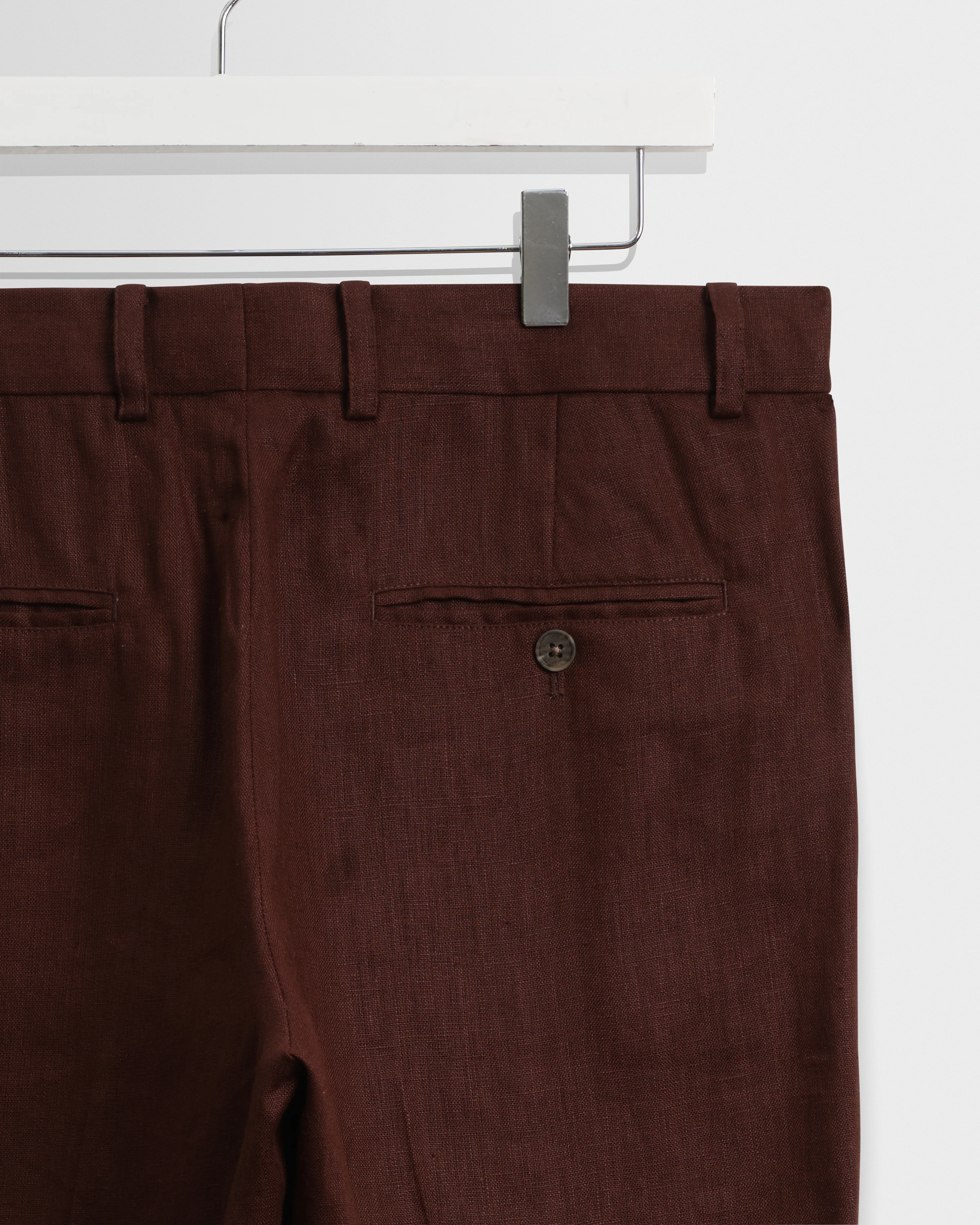 Alp - Merlot Linen Slim Fit Trousers - Image 10
