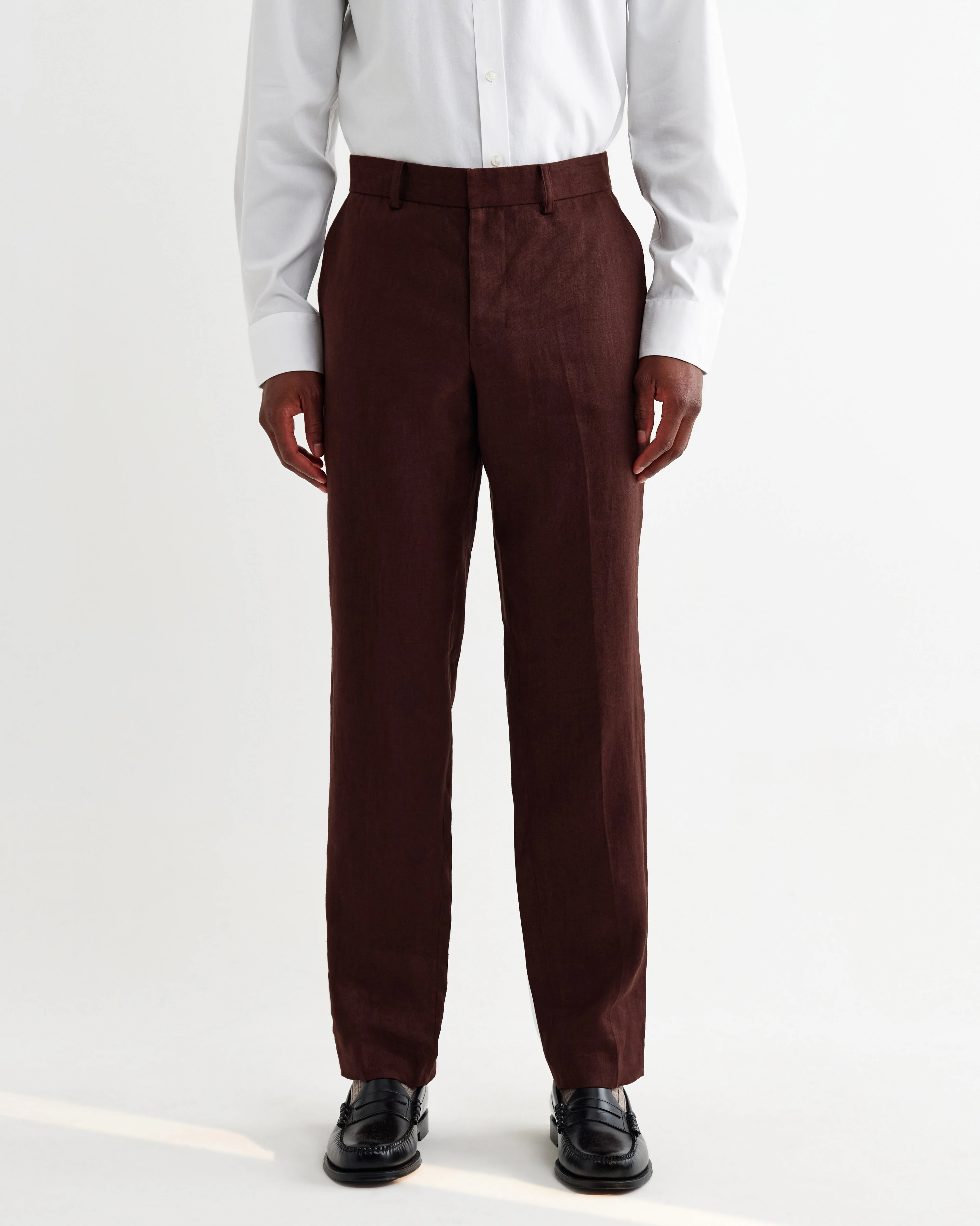 Alp - Merlot Linen Slim Fit Trousers - Image 4