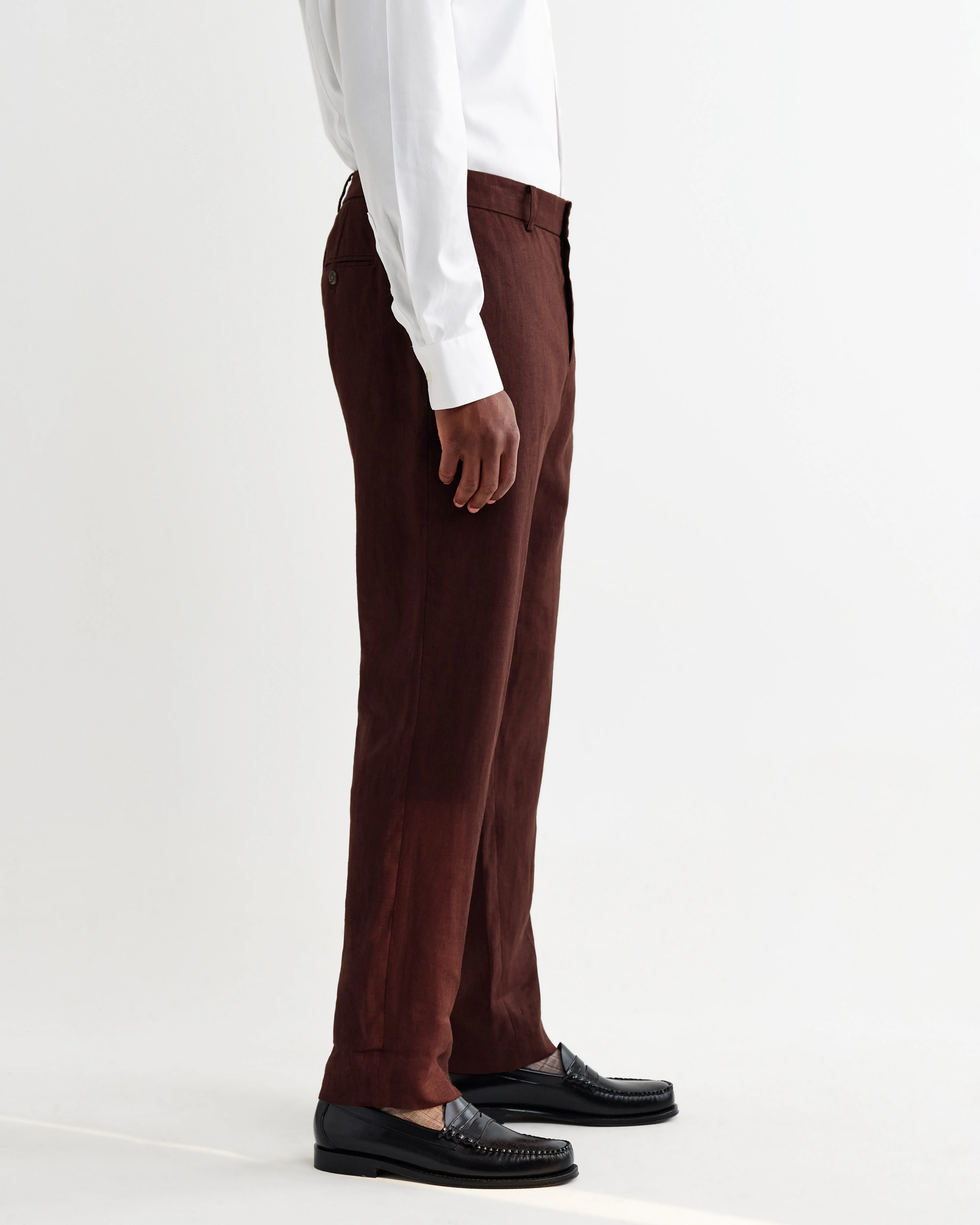 Alp - Merlot Linen Slim Fit Trousers - Image 6