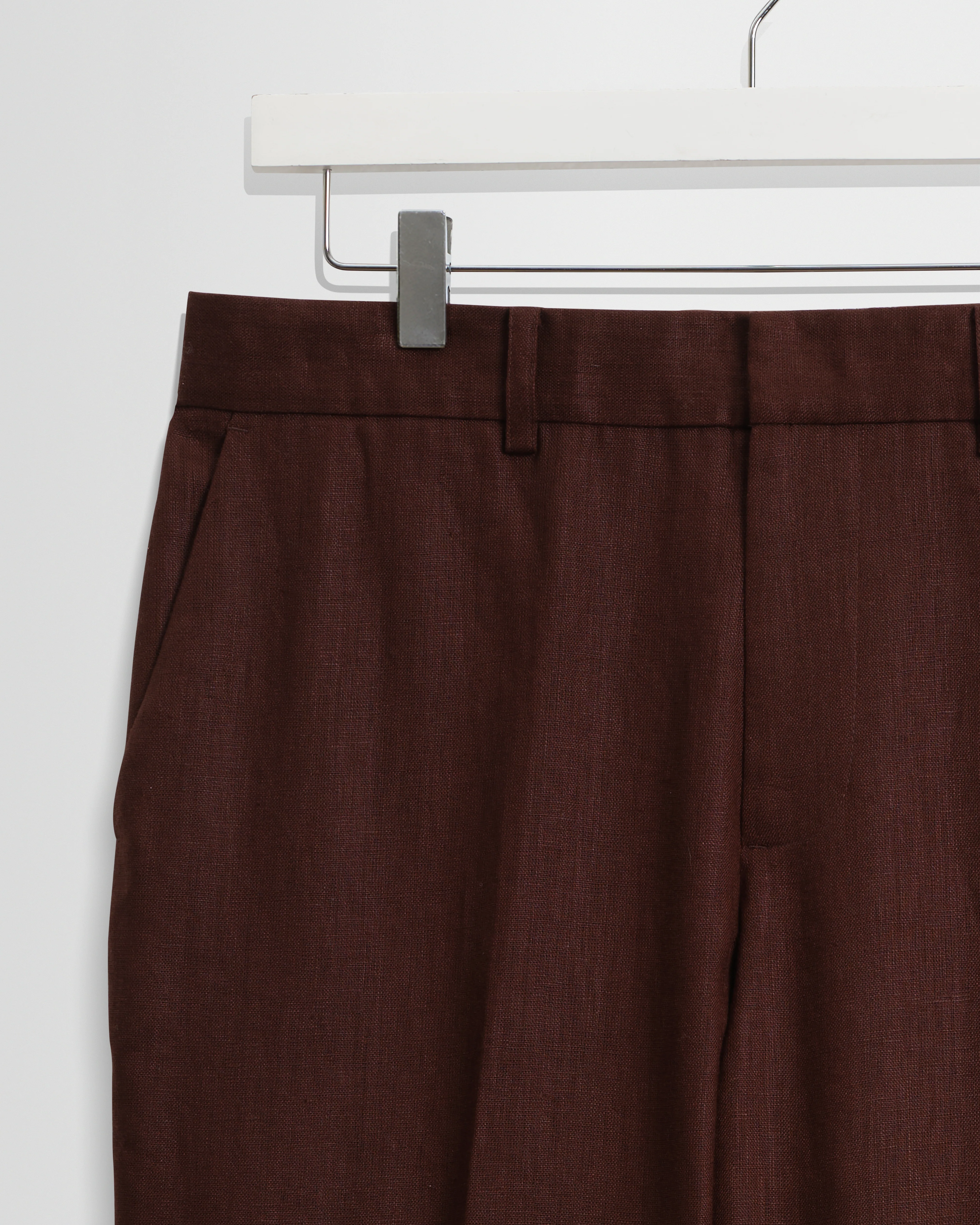 Alp - Merlot Linen Slim Fit Trousers - Image 8