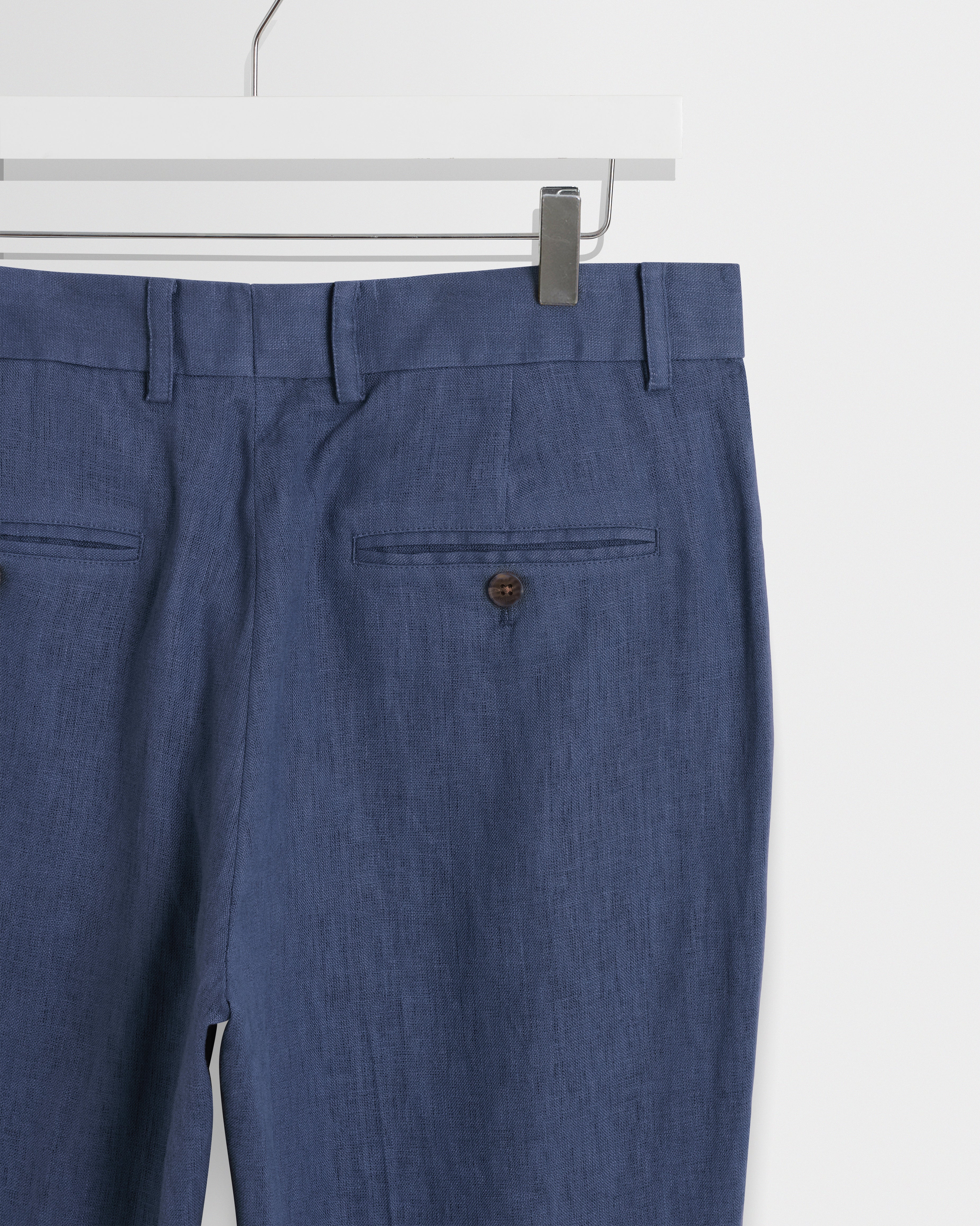 Alp - Mid Blue Linen Slim Fit Trousers - Image 10