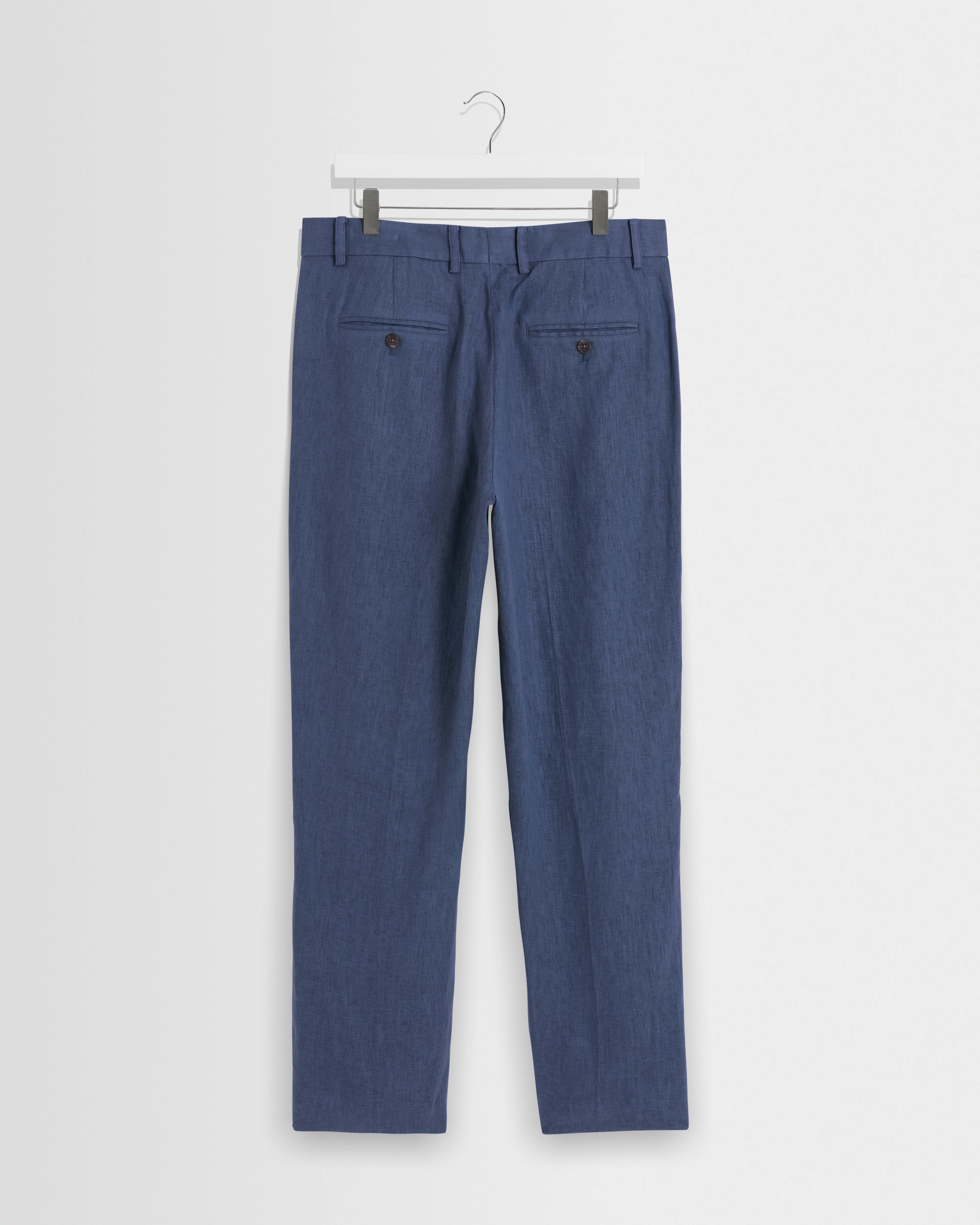 Alp - Mid Blue Linen Slim Fit Trousers - Image 9