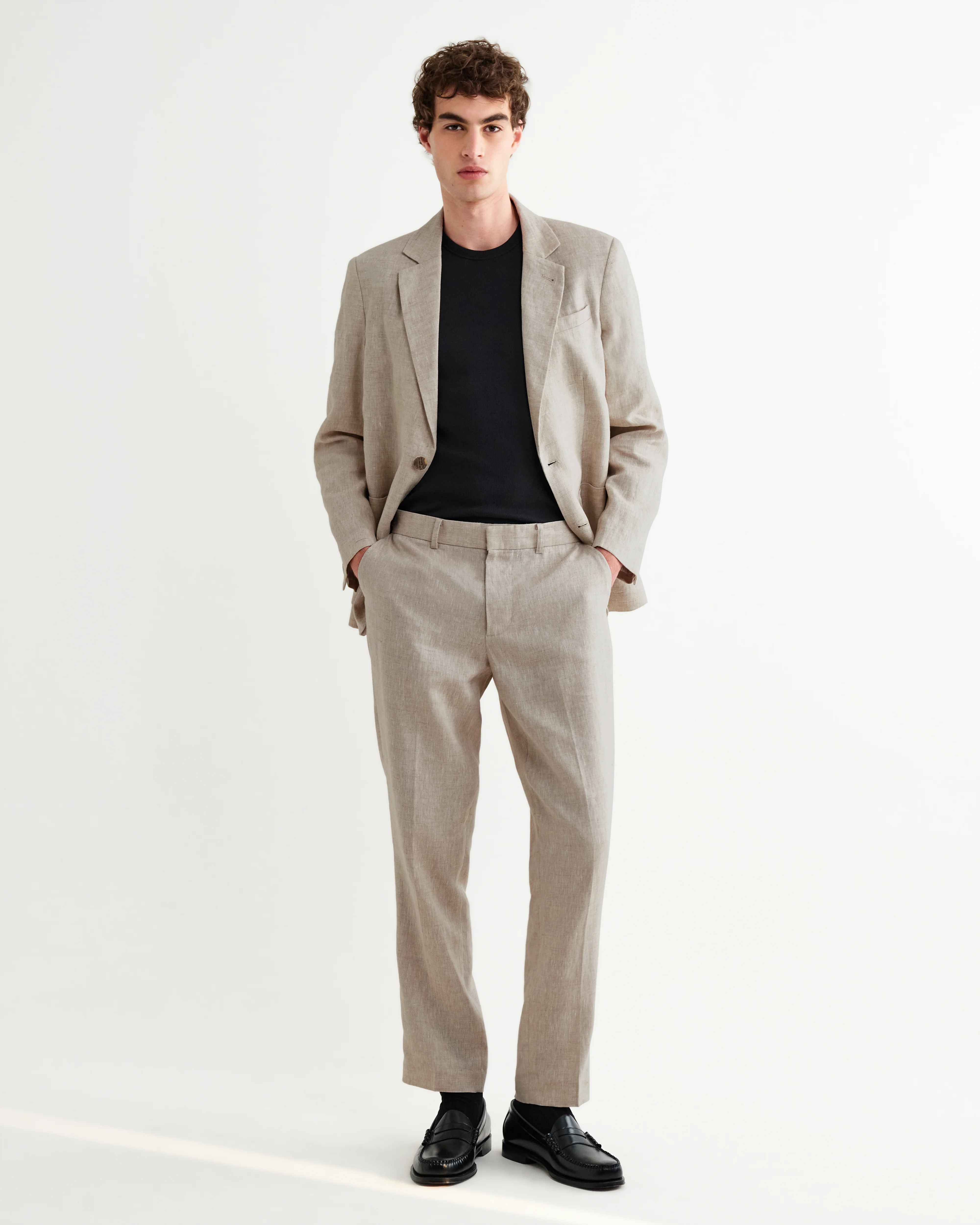 Alp - Natural Linen Slim Fit Trousers - Image 2