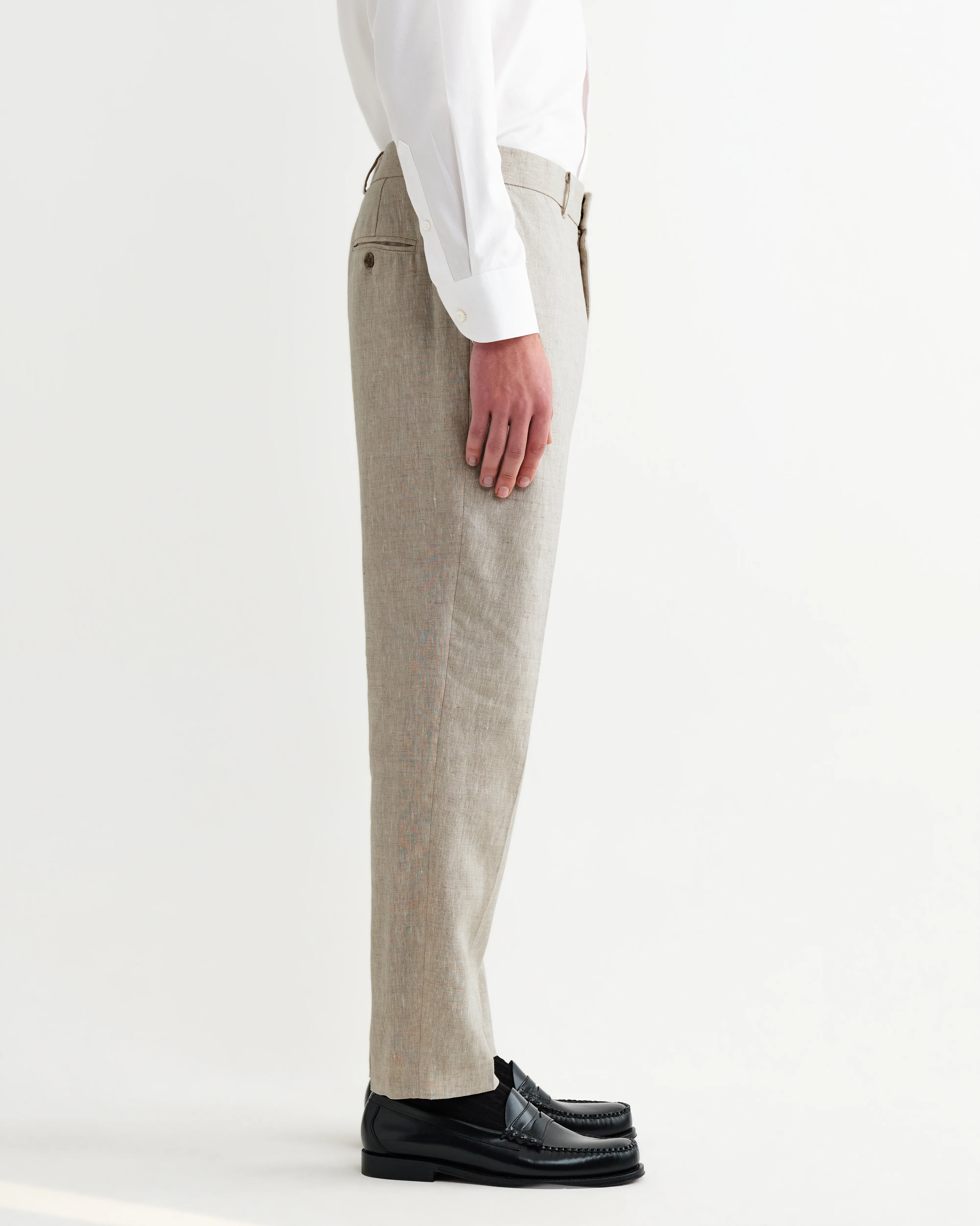 Alp - Natural Linen Slim Fit Trousers - Image 5