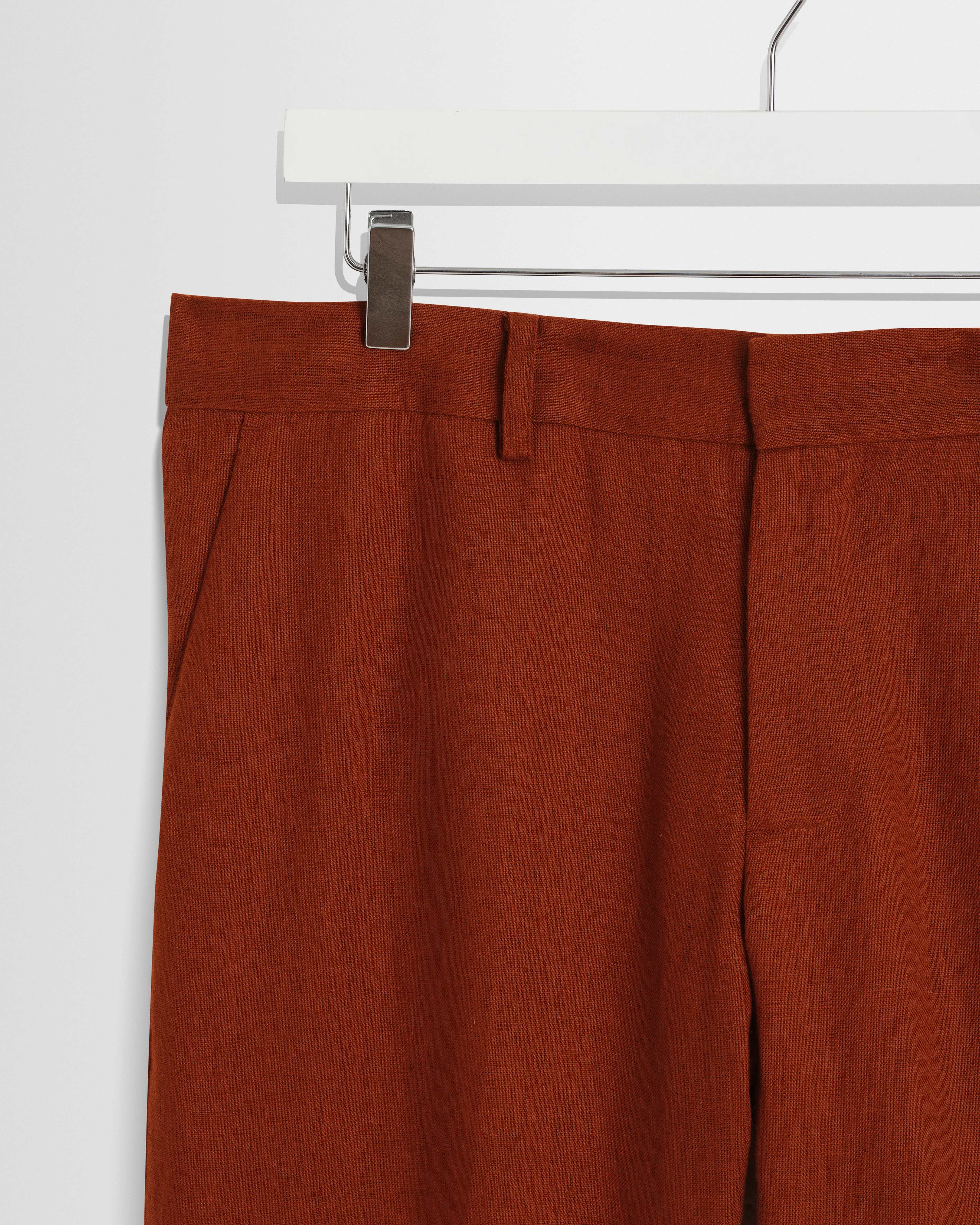Alp - Rust Linen Slim Fit Trousers - Image 6