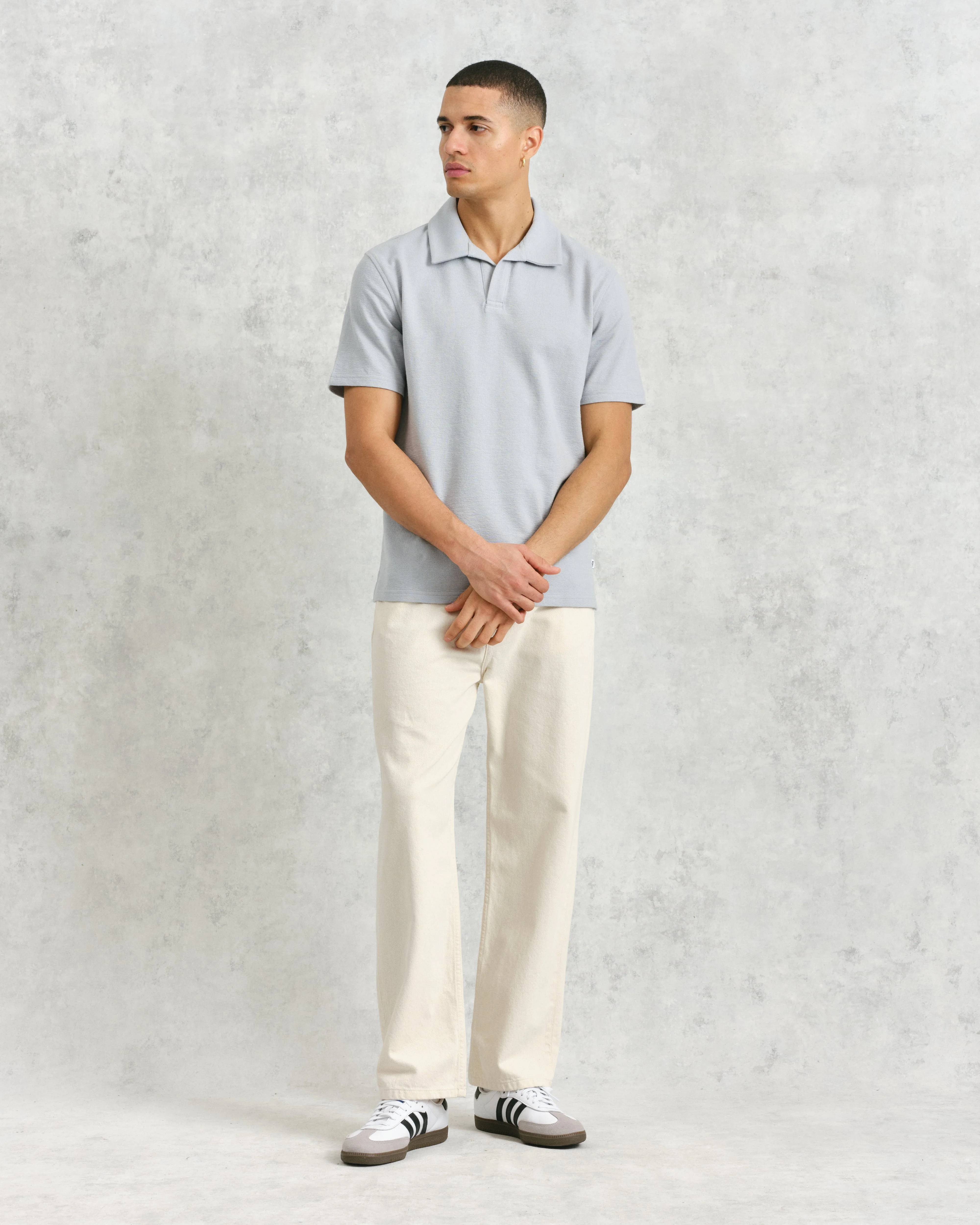 Atwood - Blue Textured Organic Cotton Polo Shirt - Image 4