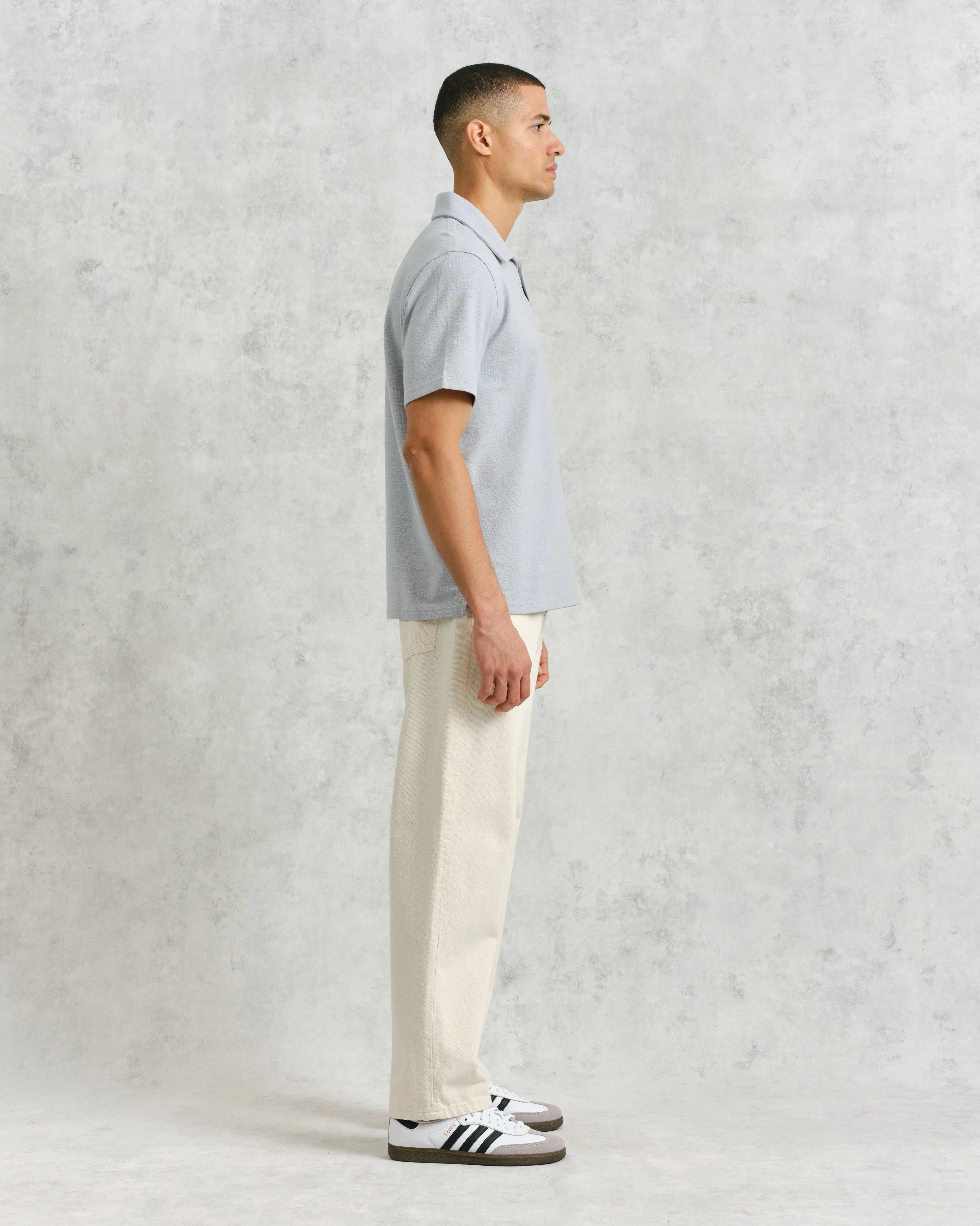 Atwood - Blue Textured Organic Cotton Polo Shirt - Image 5