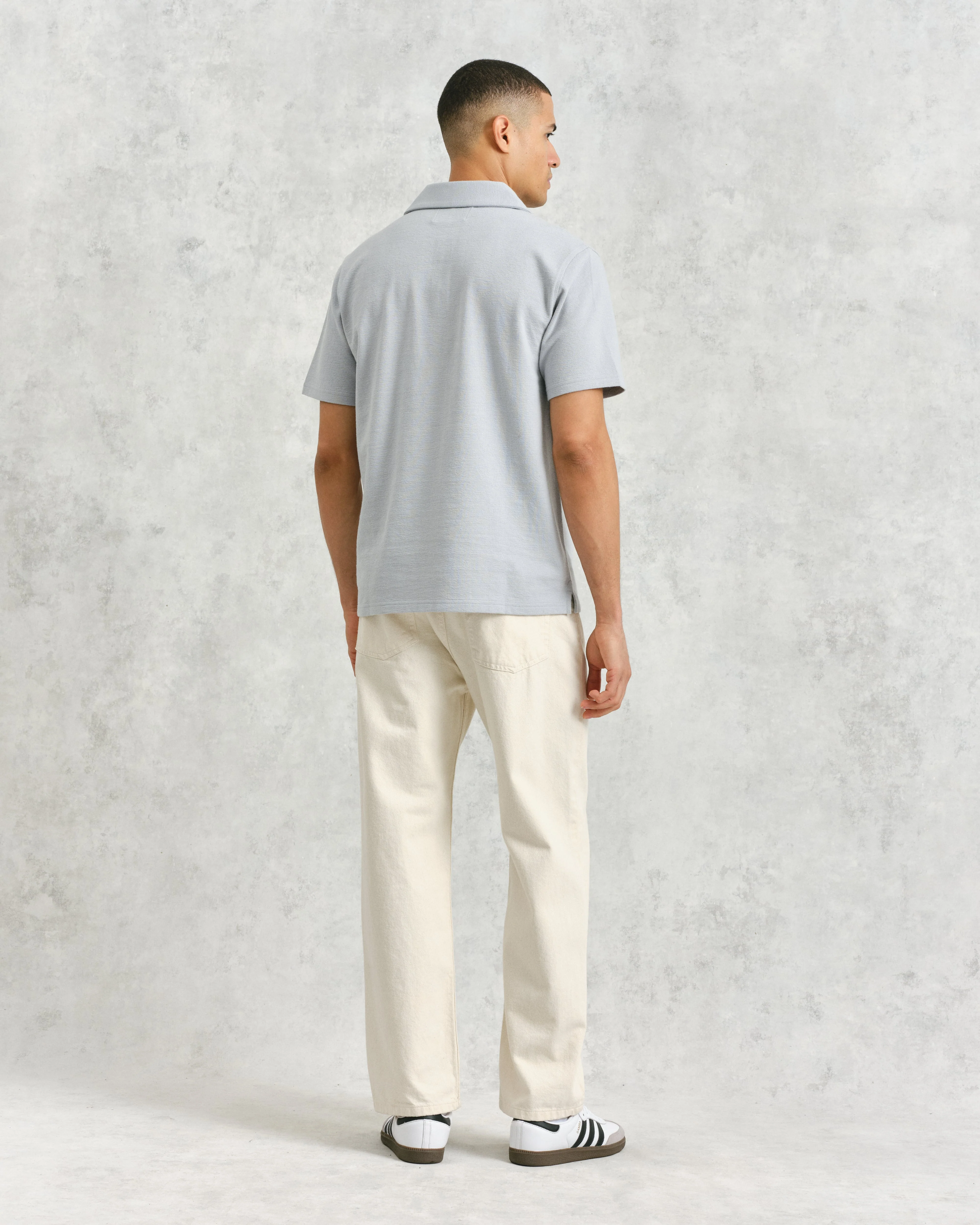 Atwood - Blue Textured Organic Cotton Polo Shirt - Image 6