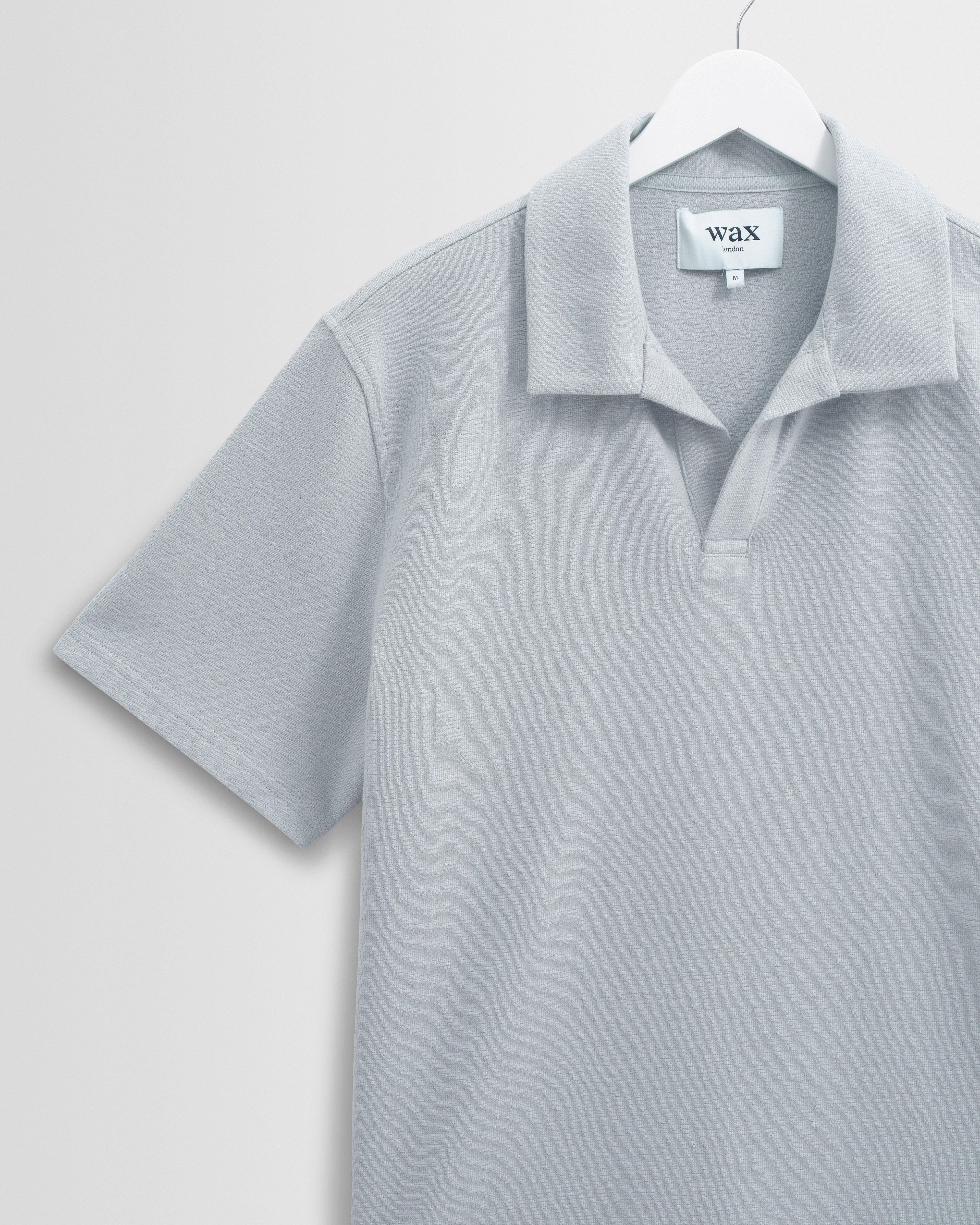 Atwood - Blue Textured Organic Cotton Polo Shirt - Image 8