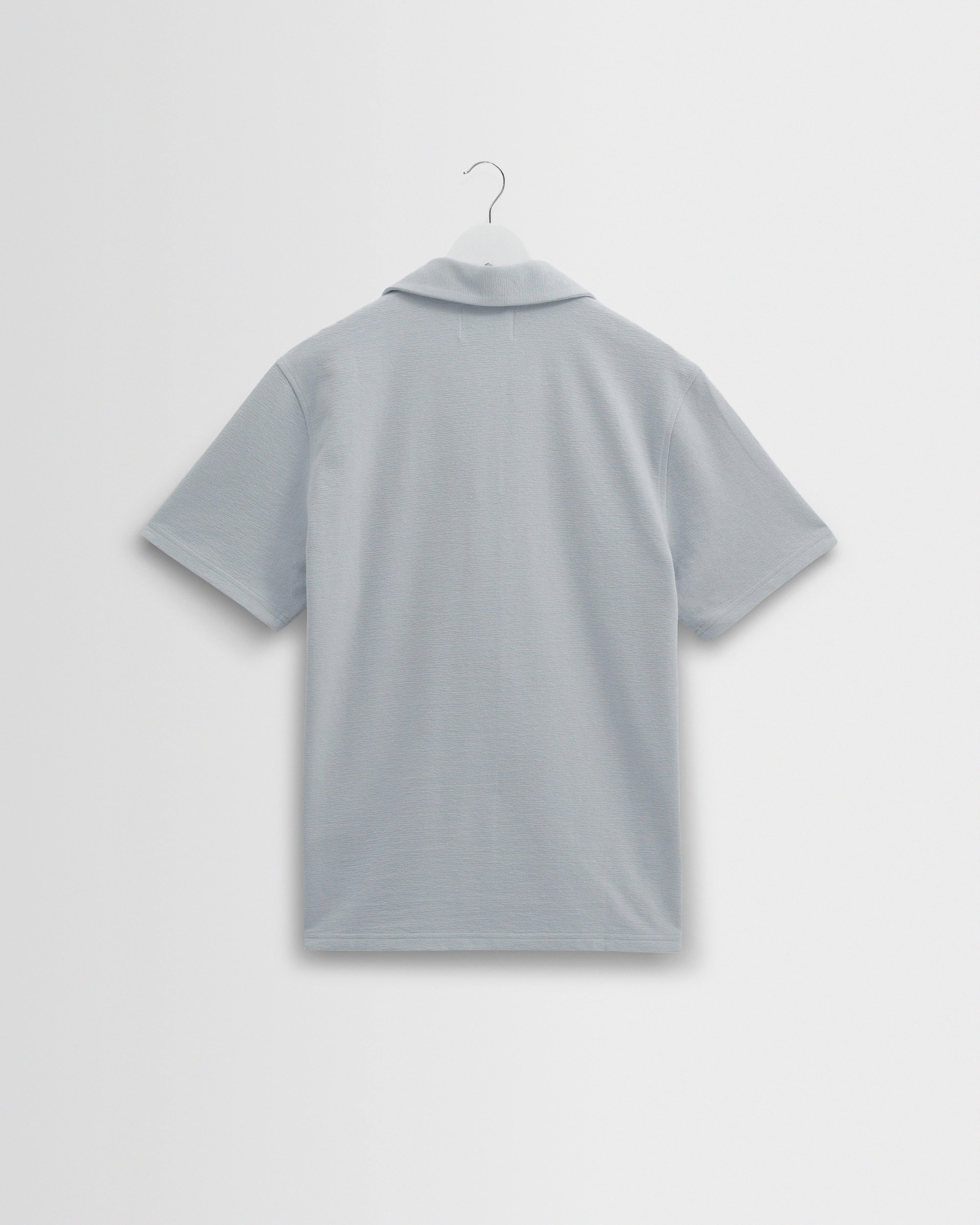 Atwood - Blue Textured Organic Cotton Polo Shirt - Image 9