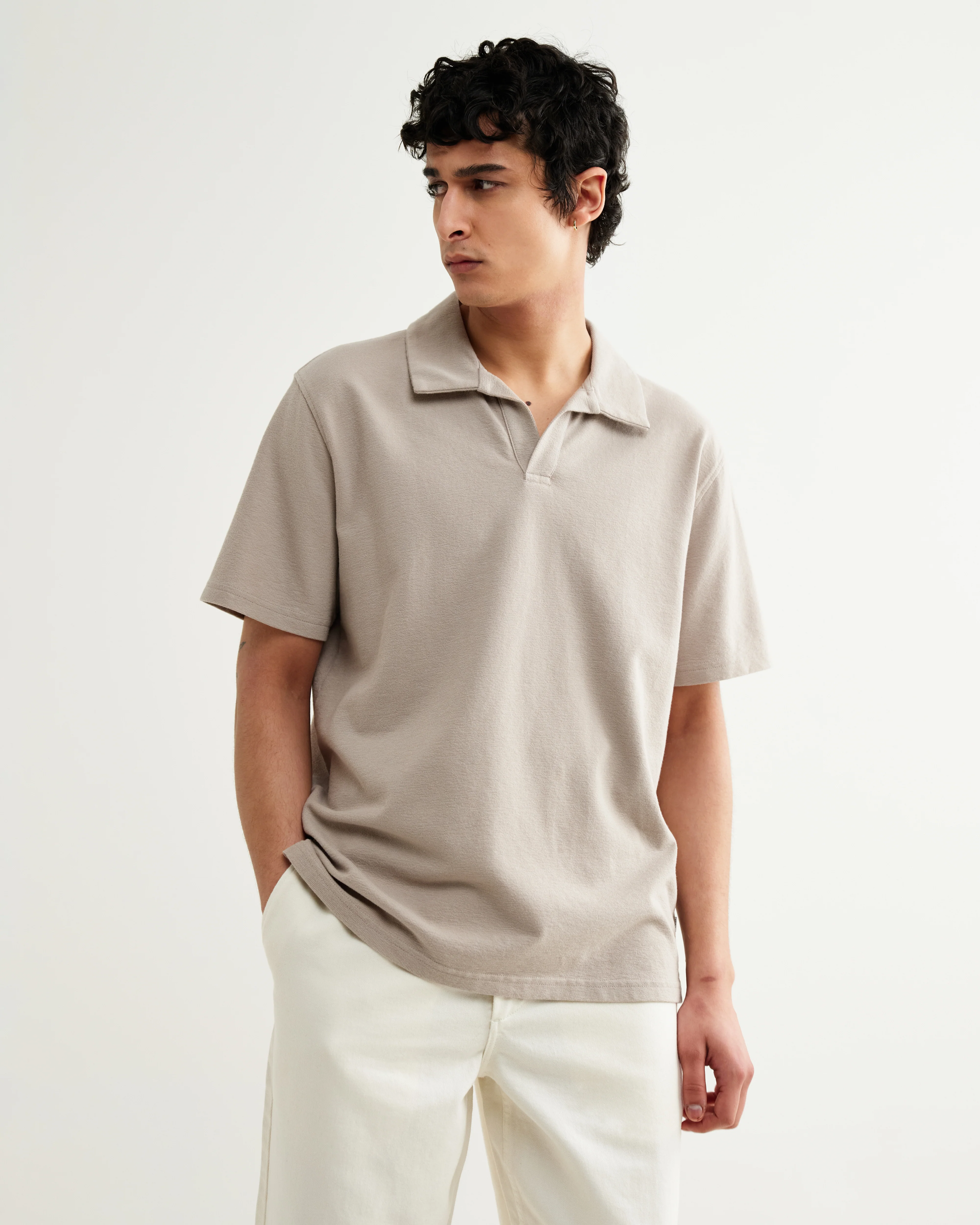 Atwood - Clay Textured Organic Cotton Polo Shirt - Image 2