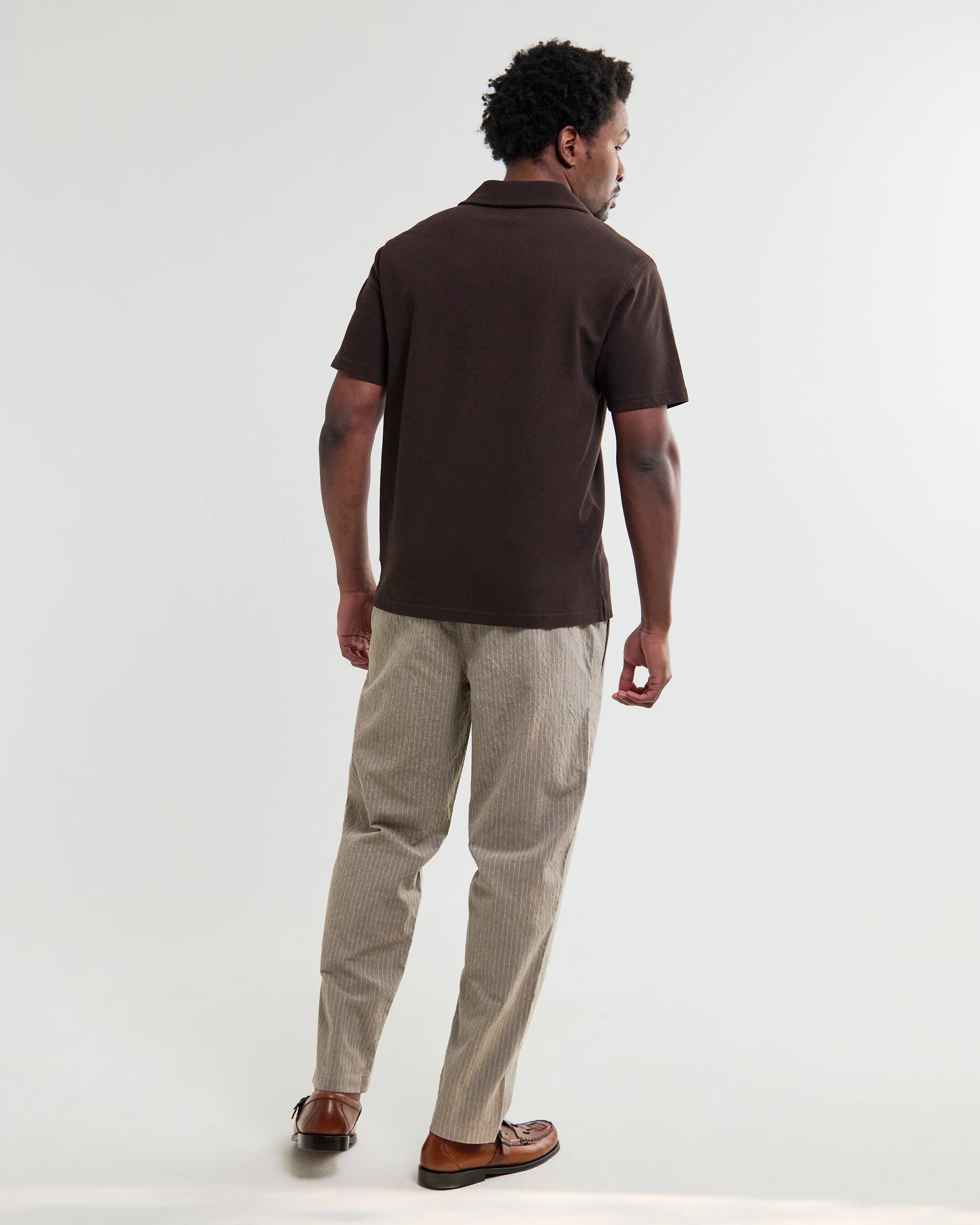 Atwood - Dark Brown Textured Organic Cotton Polo Shirt - Image 6