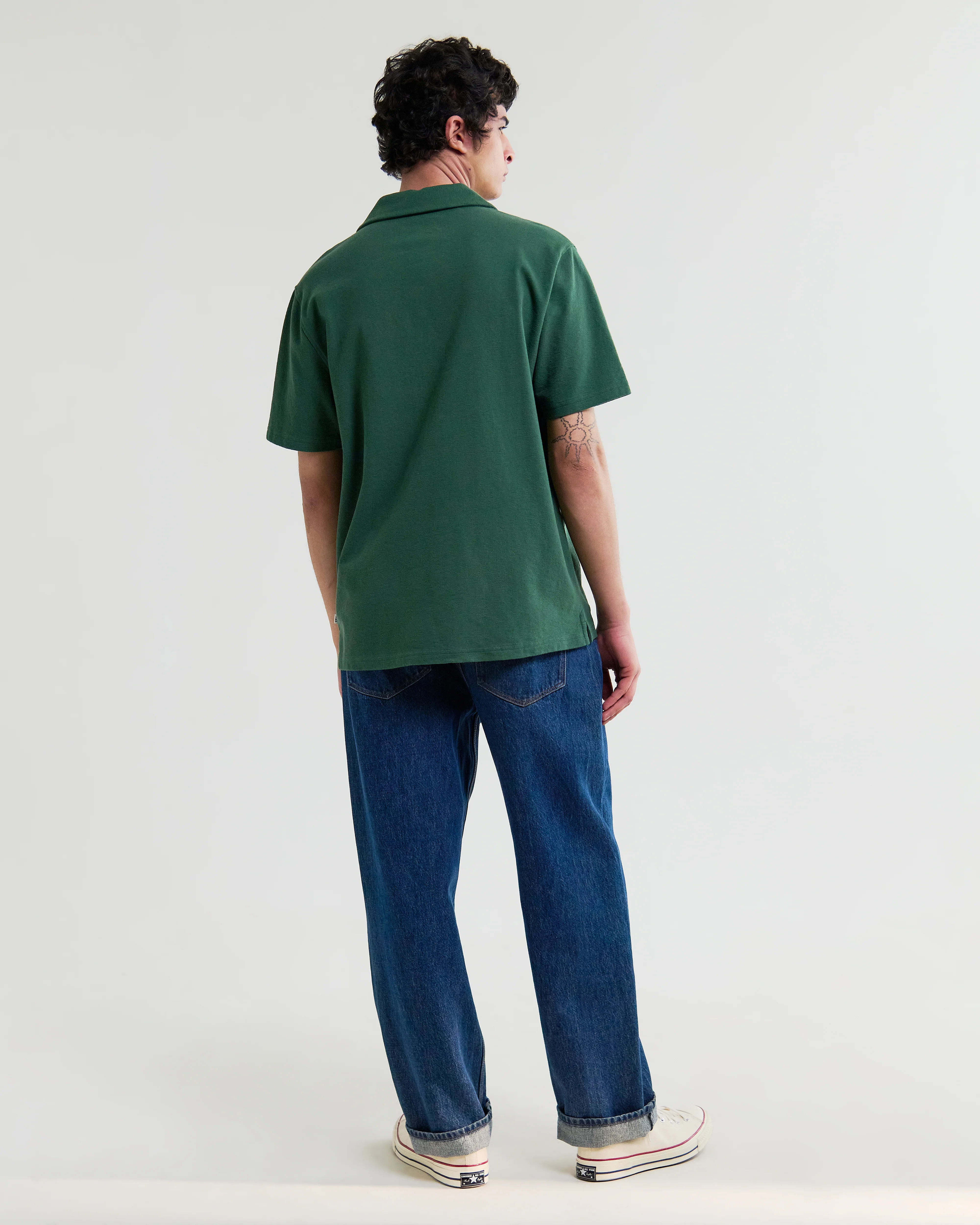 Atwood - Dark Green Textured Organic Cotton Polo Shirt - Image 7