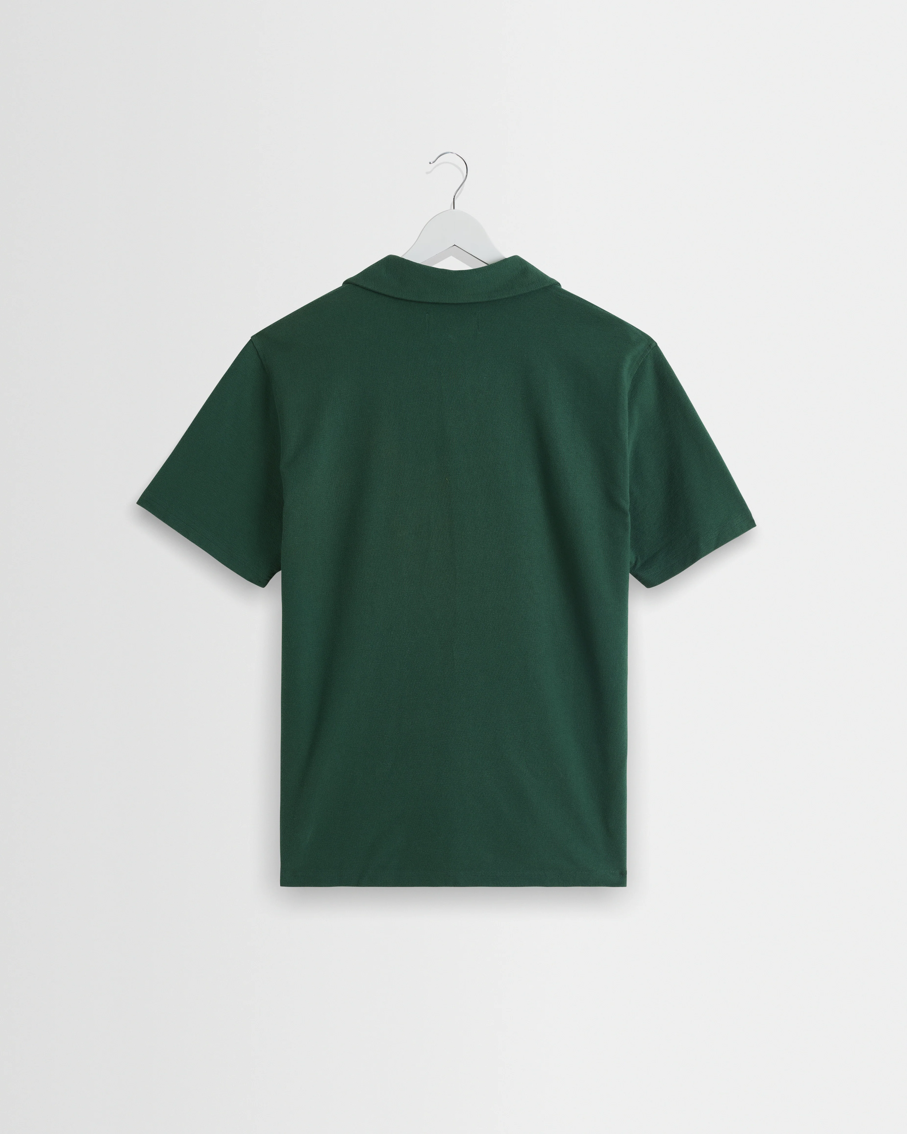 Atwood - Dark Green Textured Organic Cotton Polo Shirt - Image 9