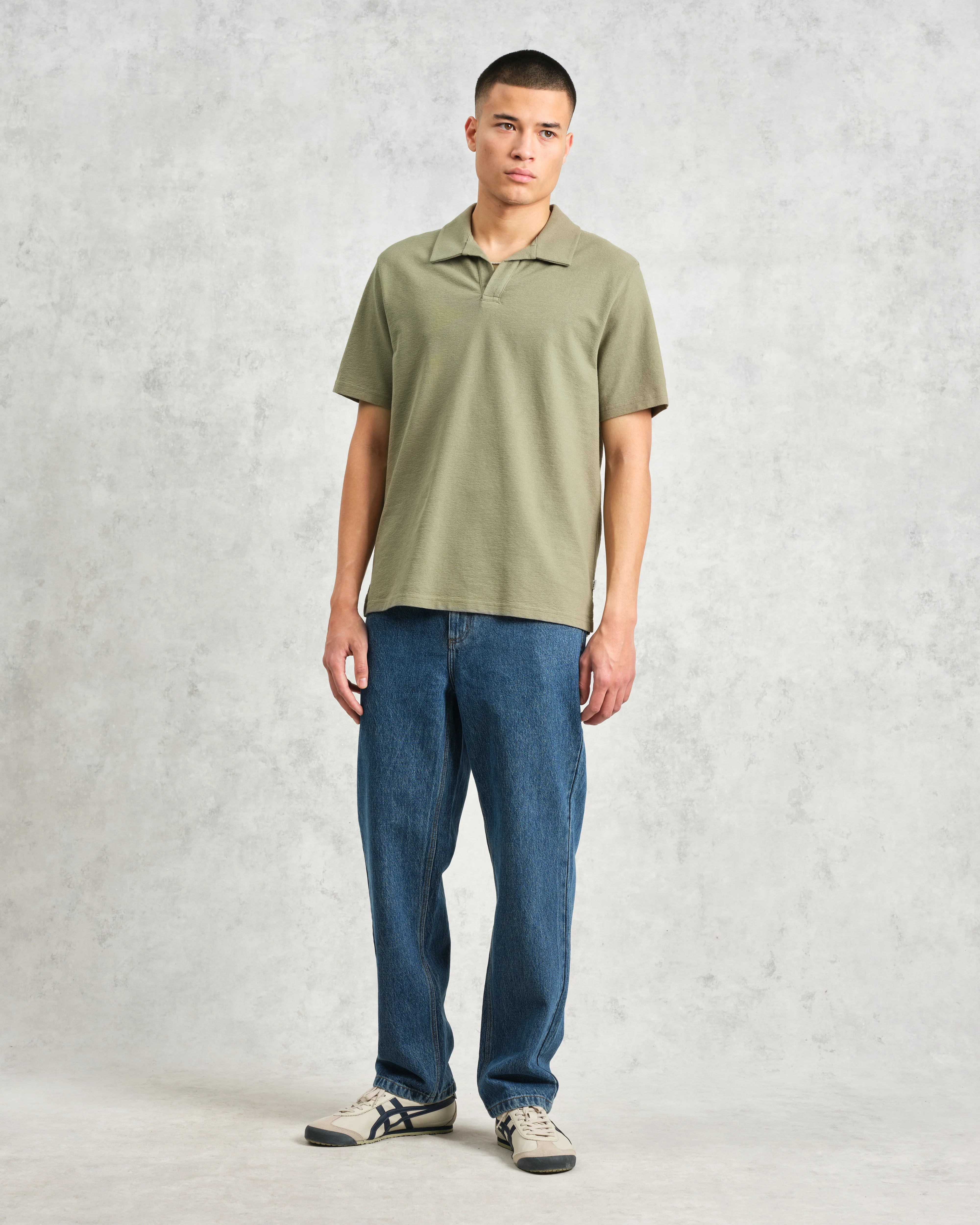 Atwood - Green Textured Organic Cotton Polo Shirt - Image 4