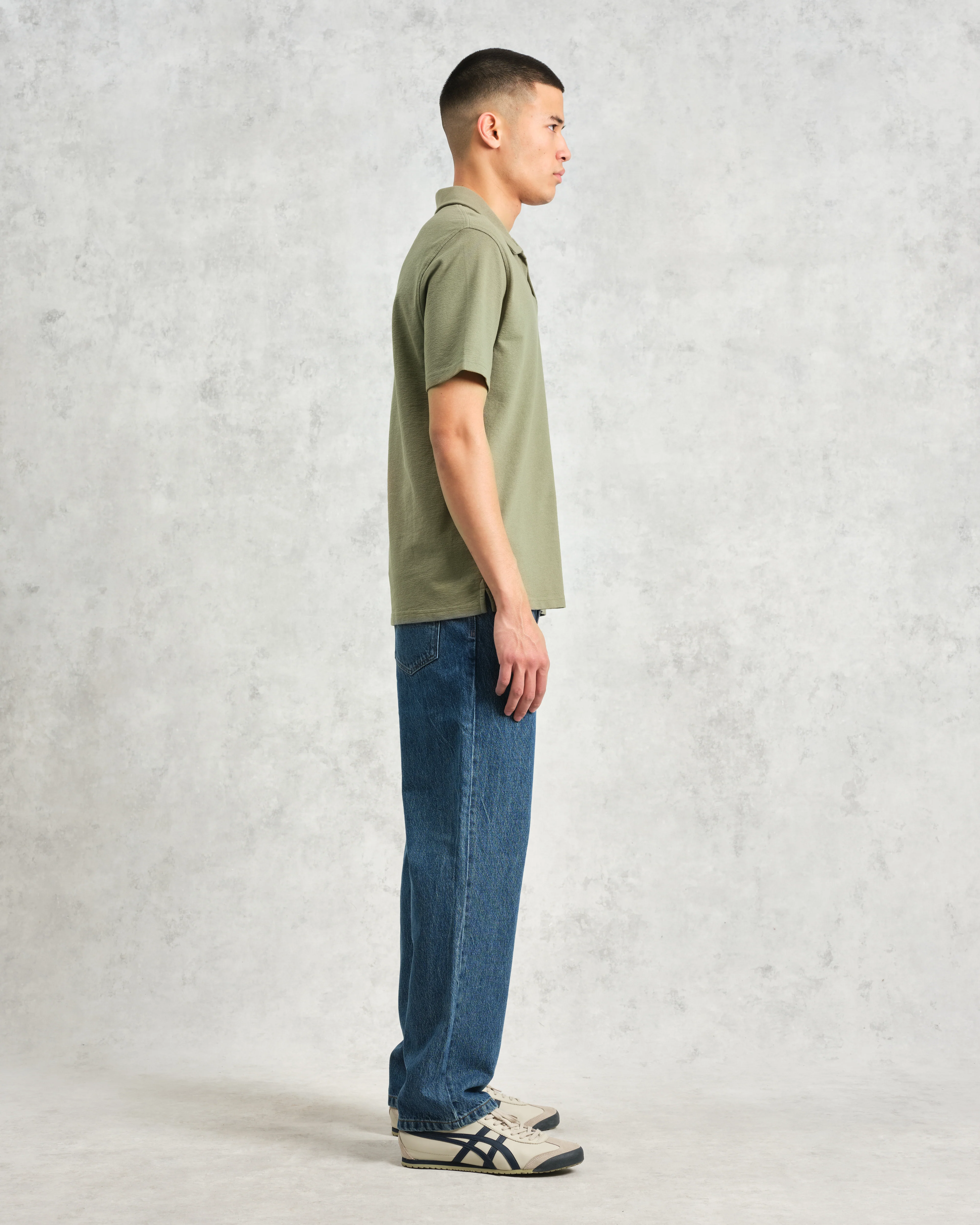 Atwood - Green Textured Organic Cotton Polo Shirt - Image 5