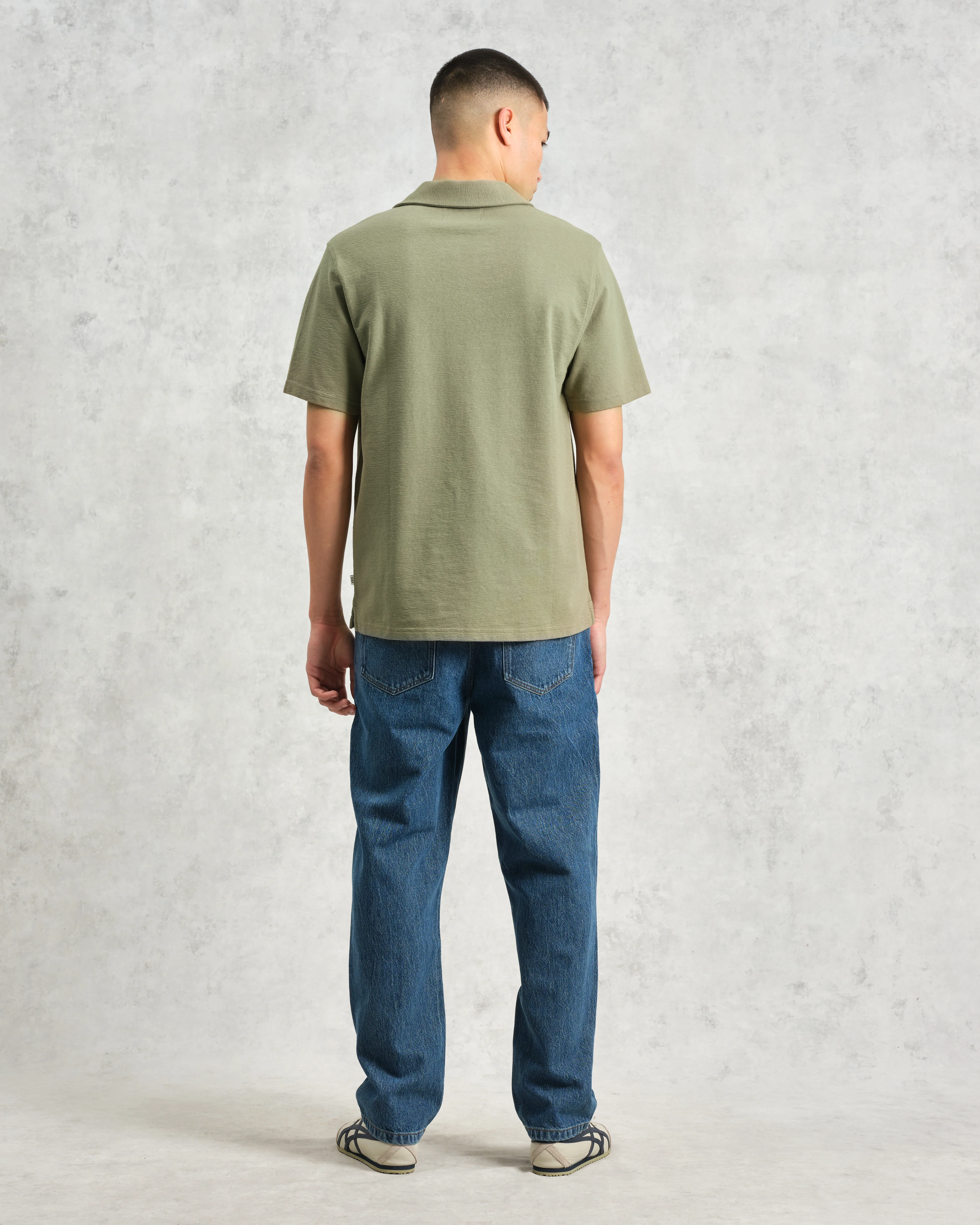 Atwood - Green Textured Organic Cotton Polo Shirt - Image 6