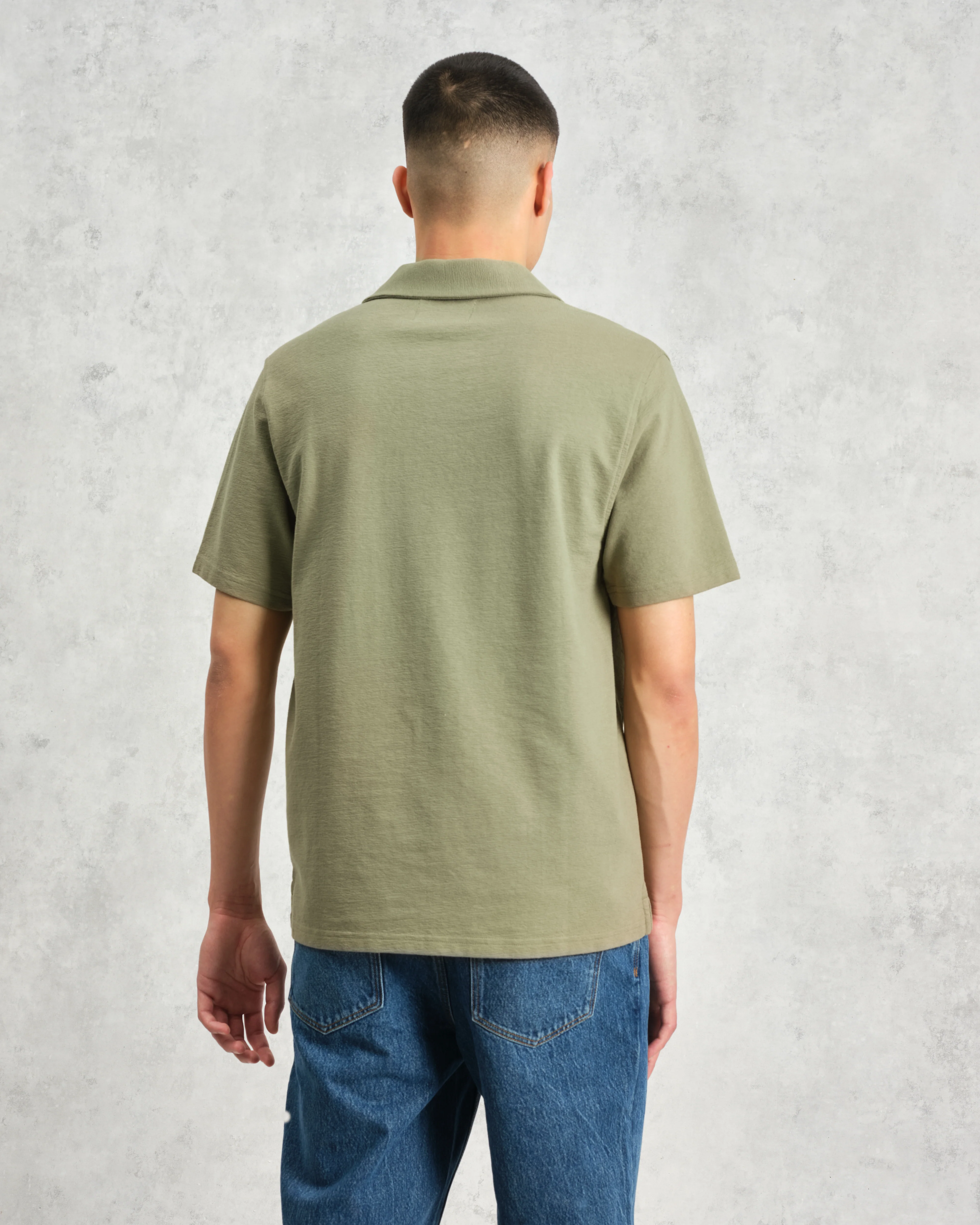 Atwood - Green Textured Organic Cotton Polo Shirt - Image 7