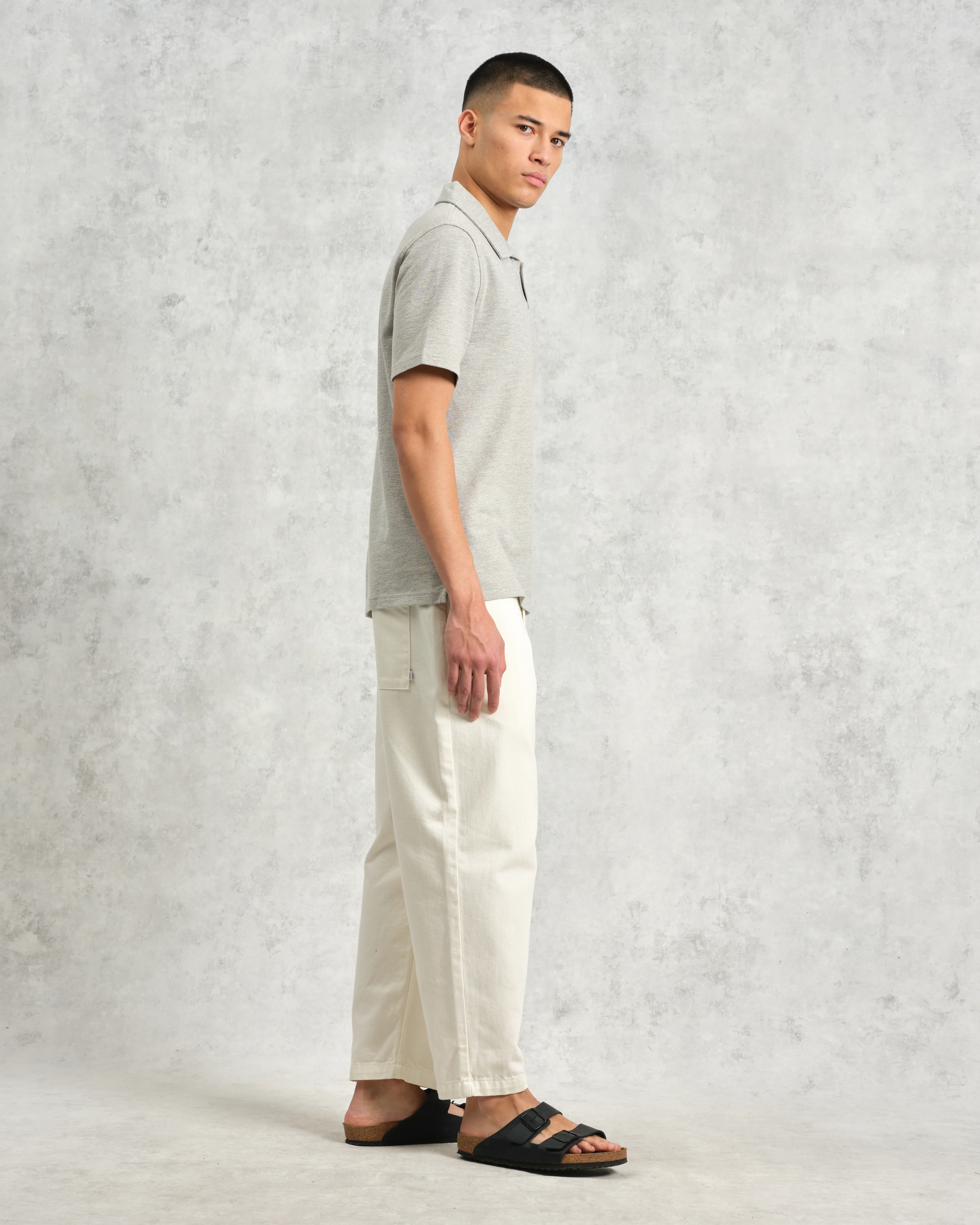 Atwood - Grey Marl Textured Organic Cotton Polo Shirt - Image 5