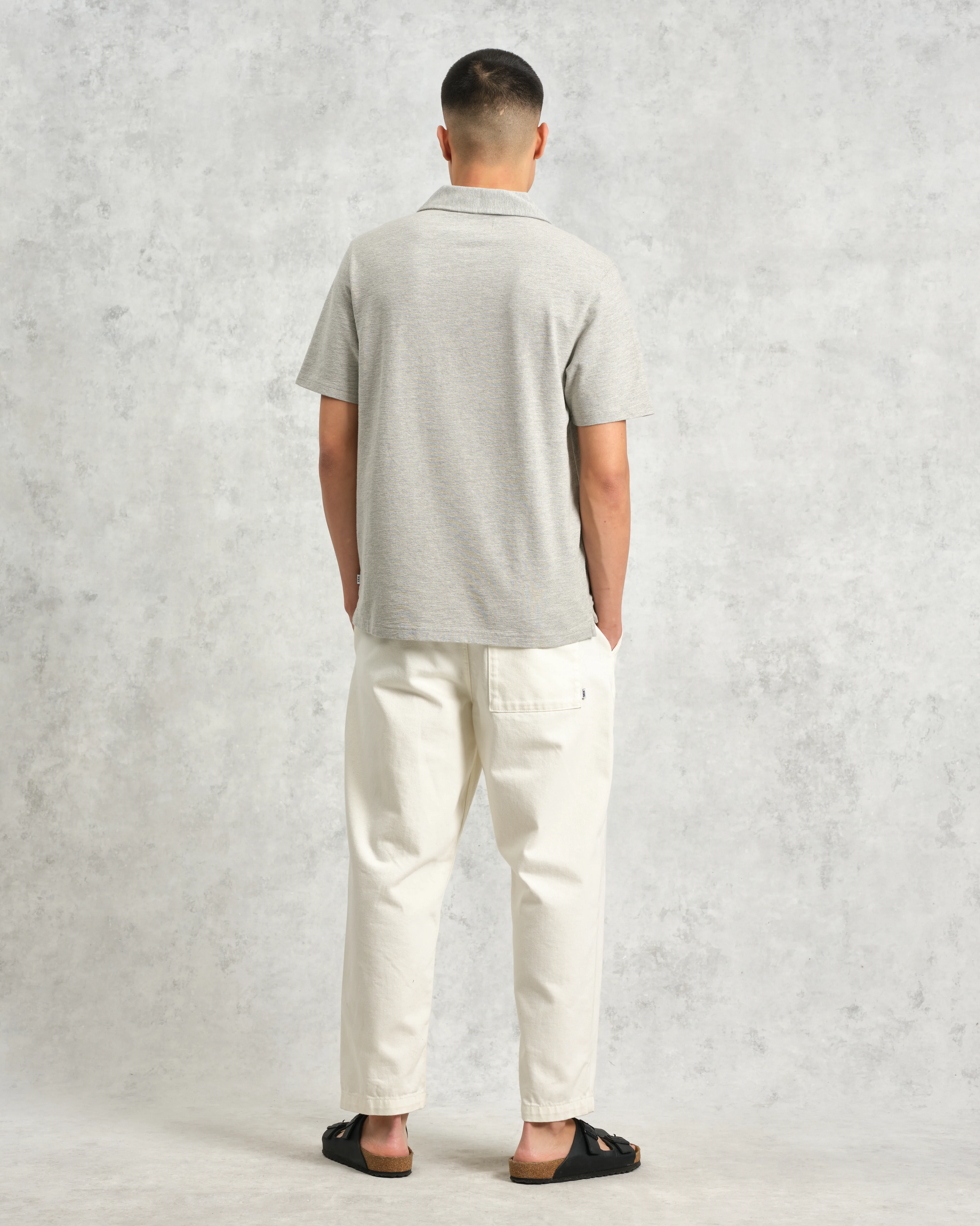 Atwood - Grey Marl Textured Organic Cotton Polo Shirt - Image 6