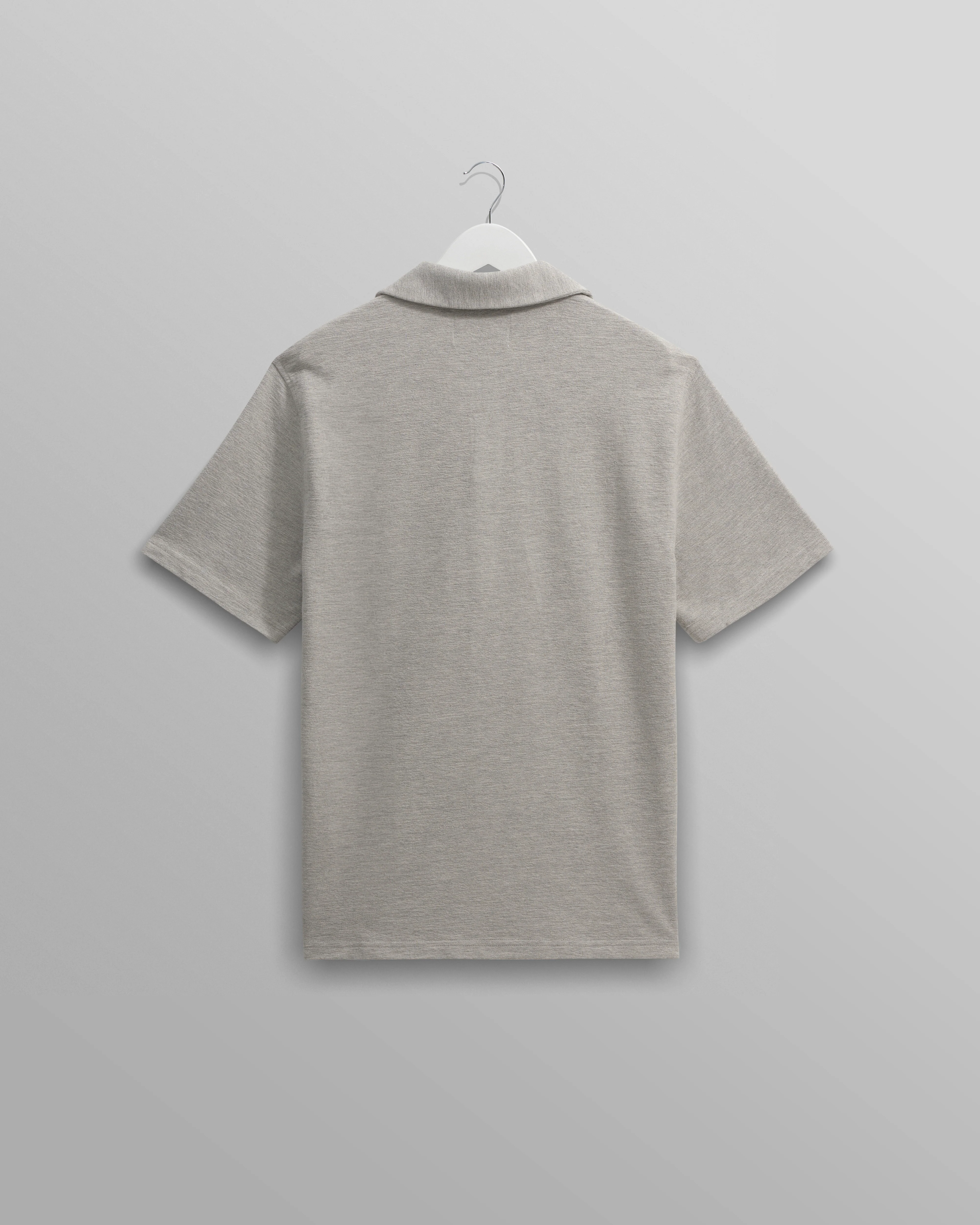 Atwood - Grey Marl Textured Organic Cotton Polo Shirt - Image 9