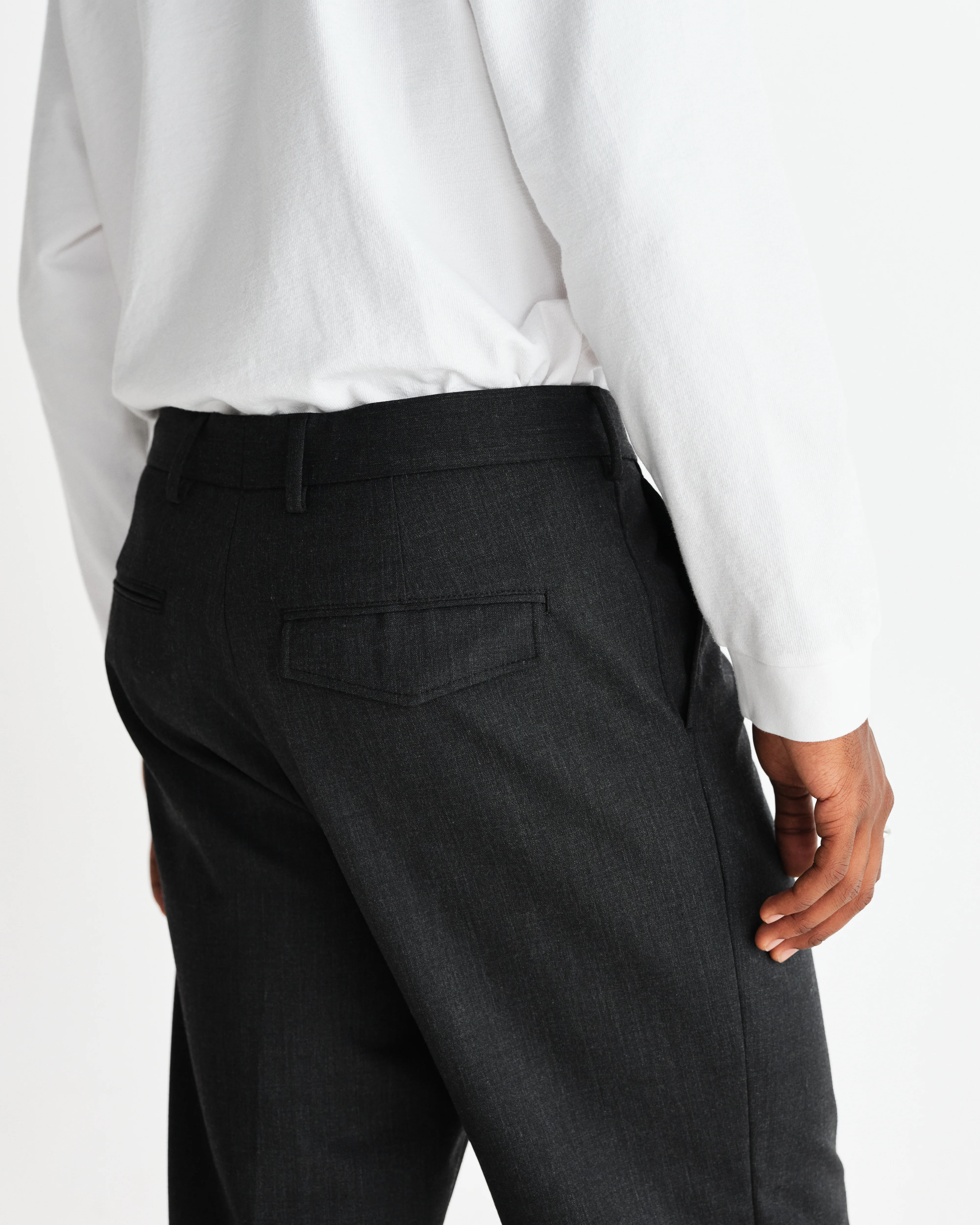 Aubyn - Charcoal Wool Blend Twill Pleated Trousers - Image 6