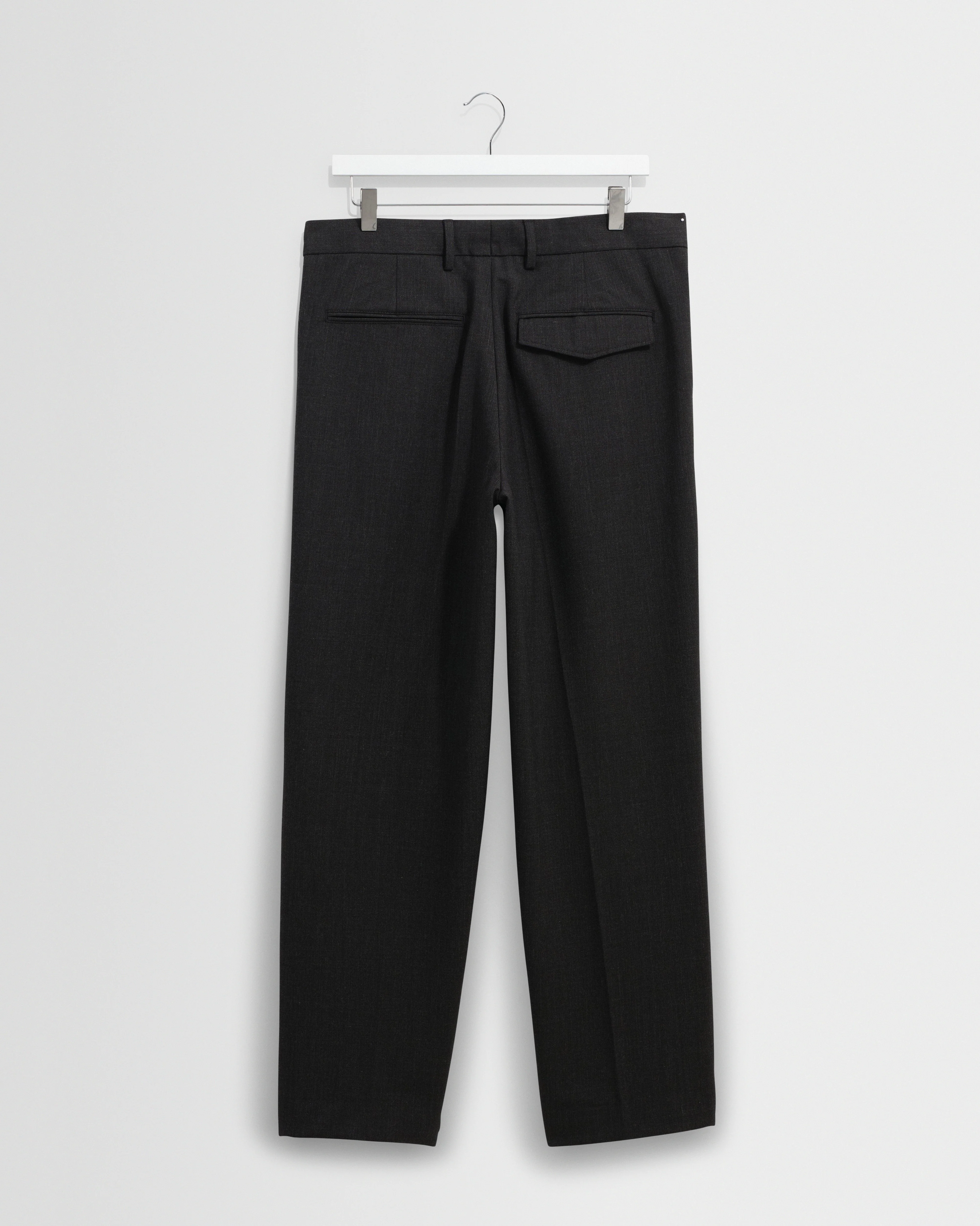 Aubyn - Charcoal Wool Blend Twill Pleated Trousers - Image 8