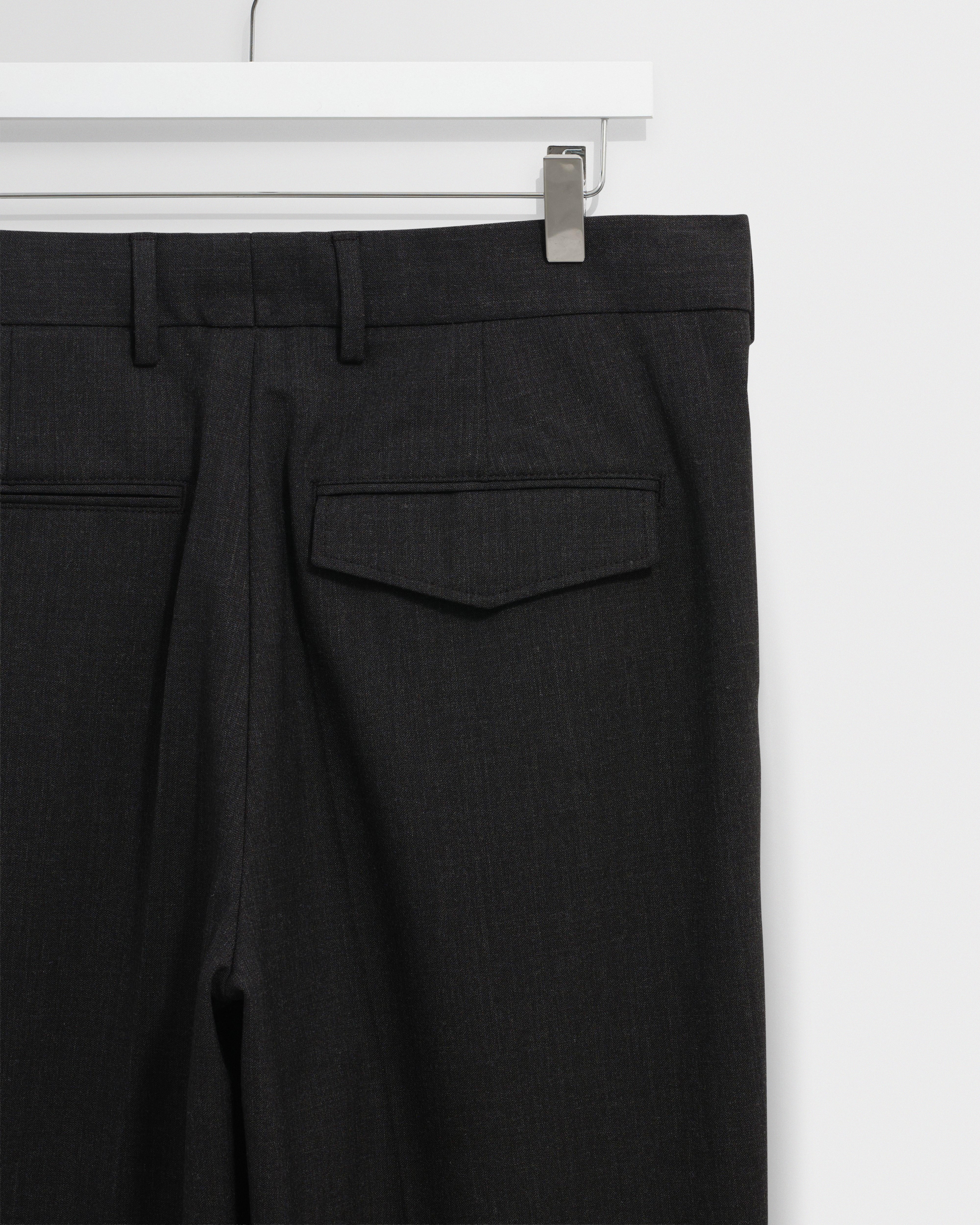 Aubyn - Charcoal Wool Blend Twill Pleated Trousers - Image 9