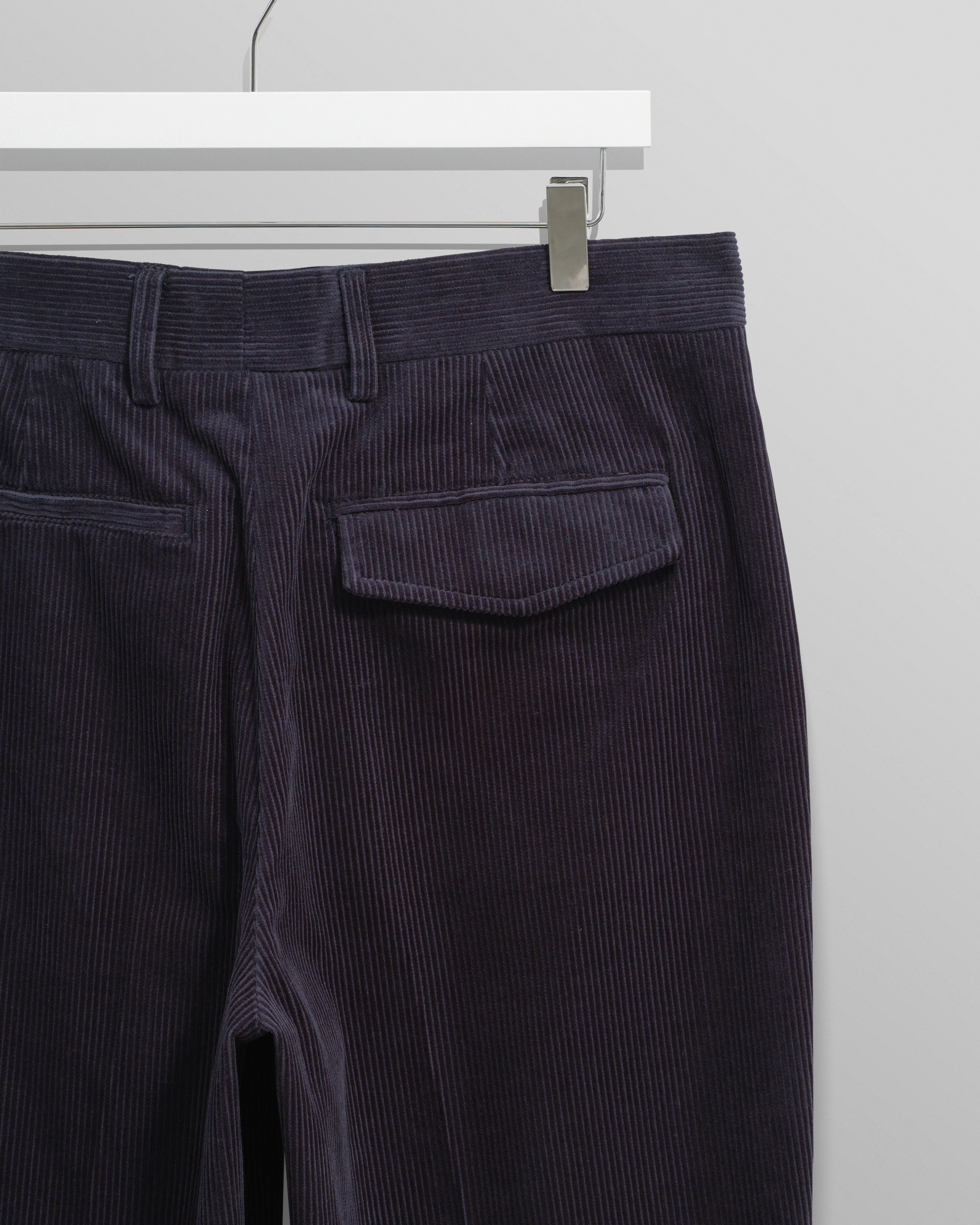 Aubyn - Navy Soft Corduroy Pleated Trousers - Image 9
