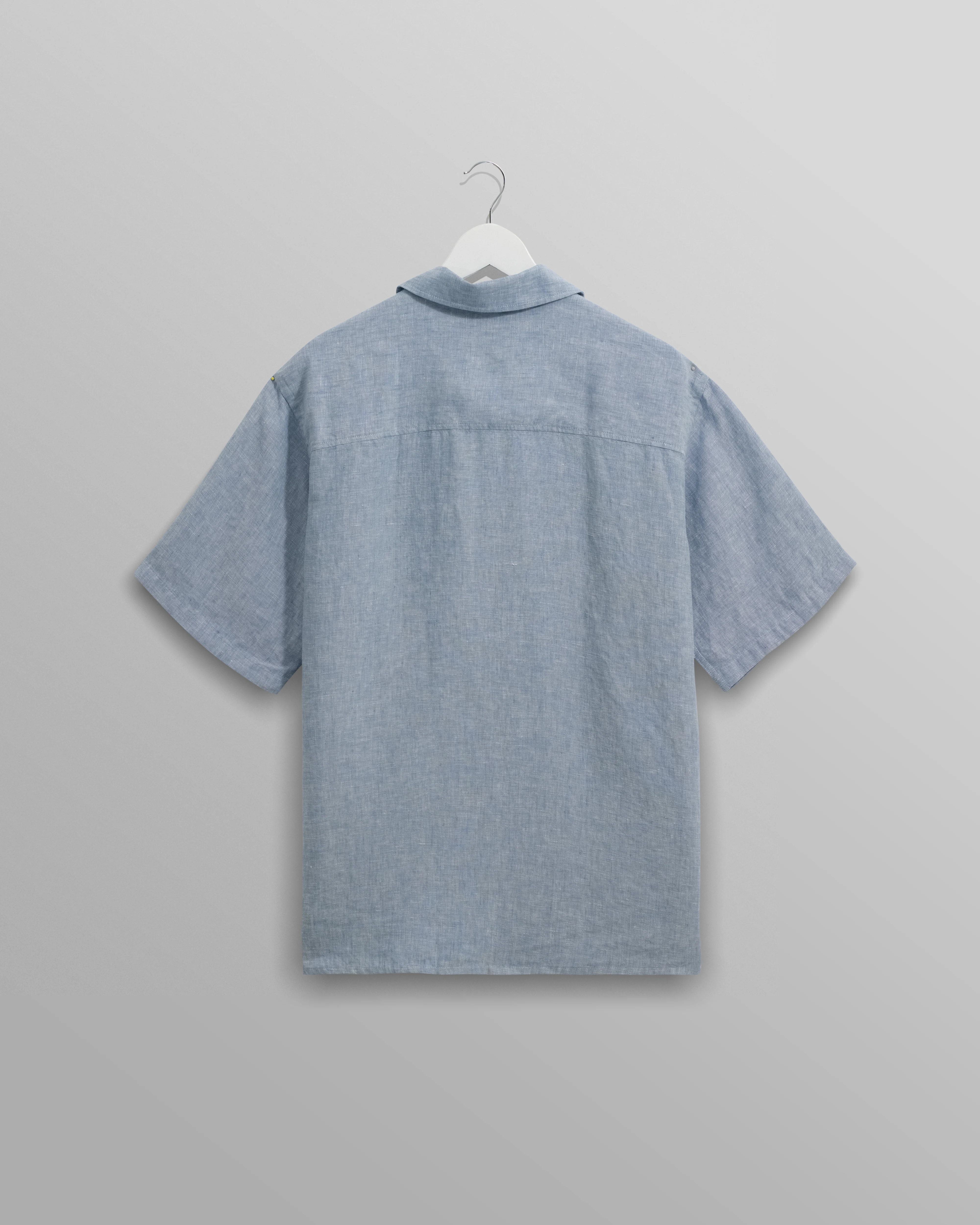 Bartlett - Blue Two-Tone Linen Short-Sleeve Shirt - Image 11