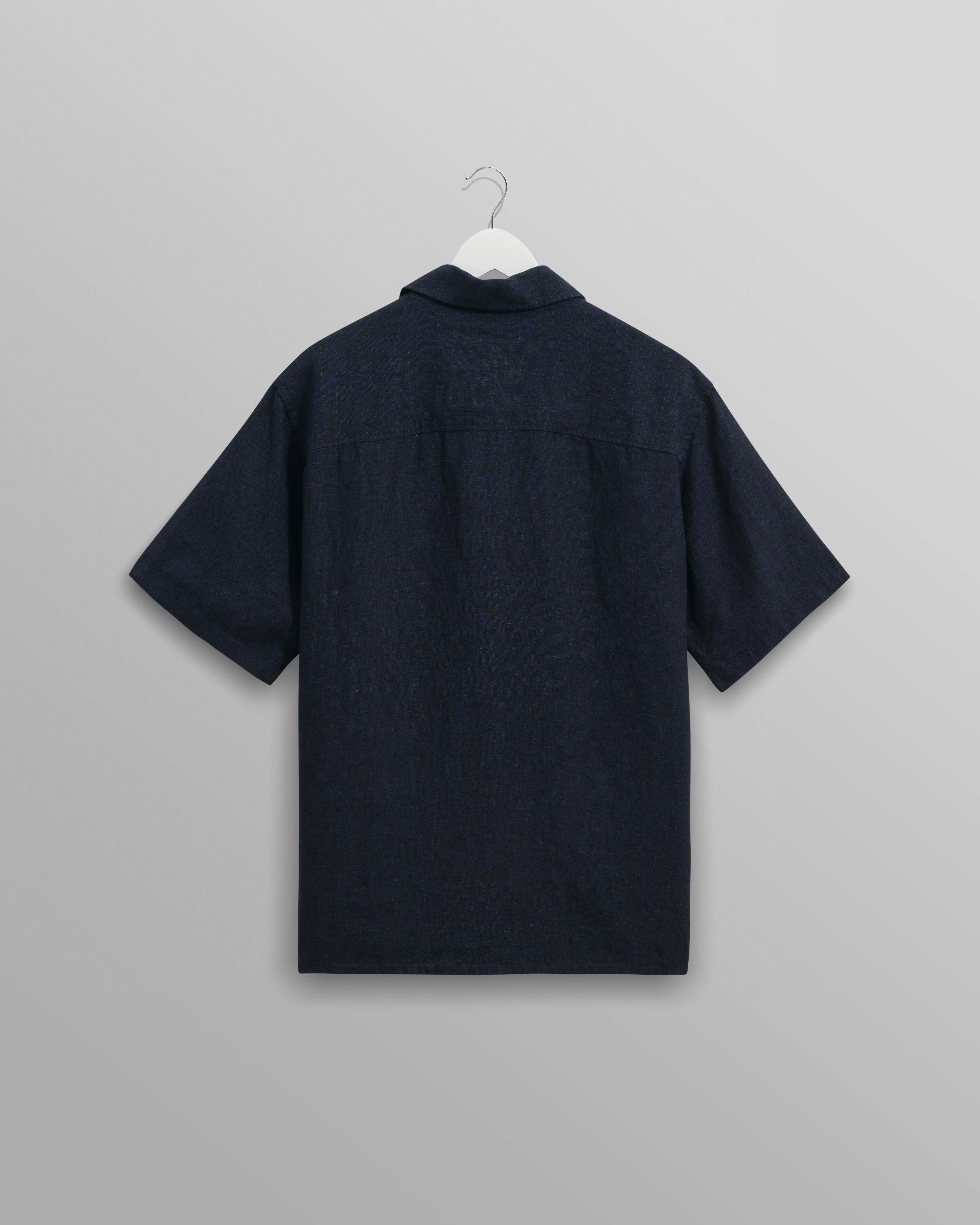Bartlett - Navy Two-Tone Linen Short-Sleeve Shirt - Image 11
