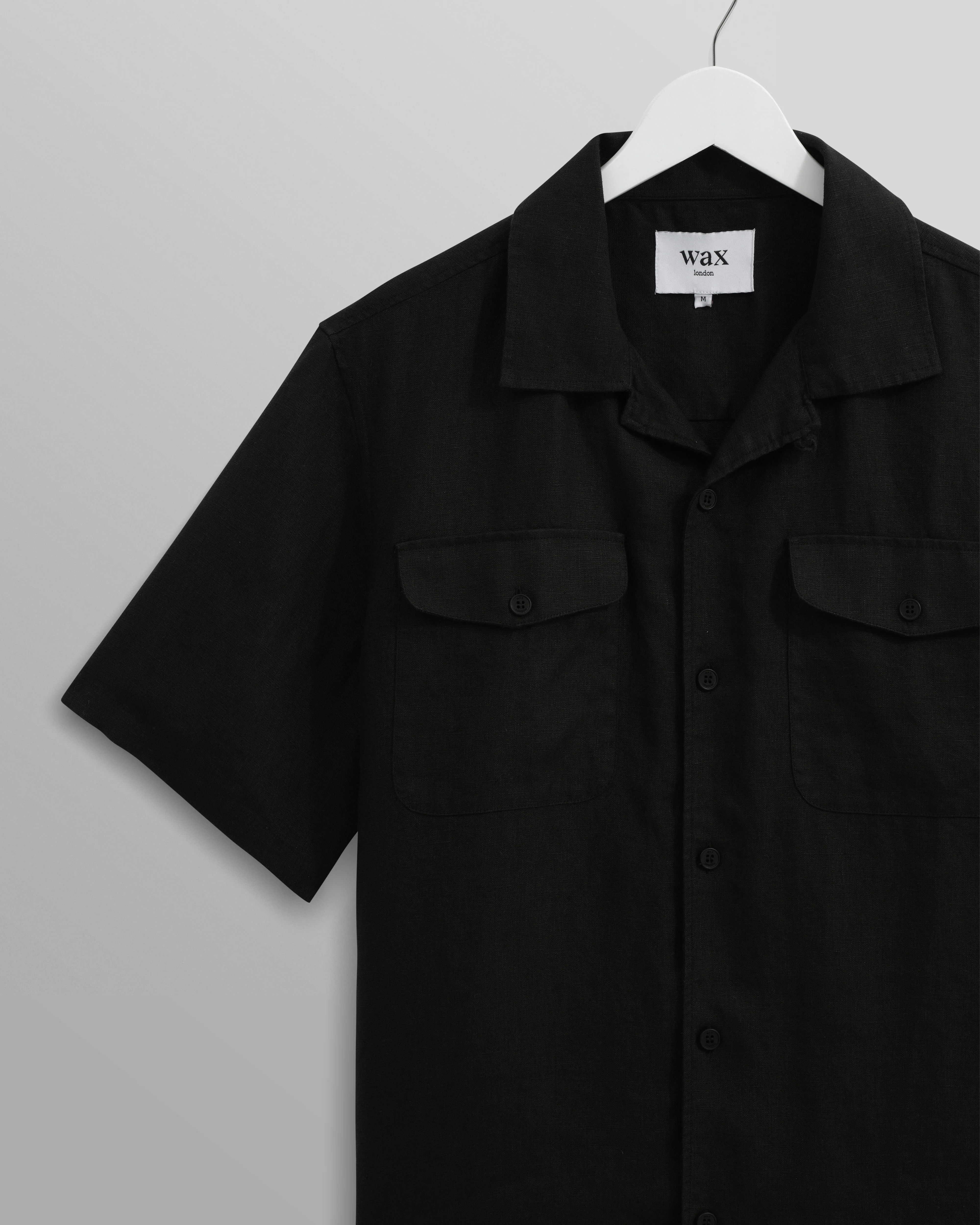 Bartlett - Washed Black Linen Short-Sleeve Shirt - Image 10