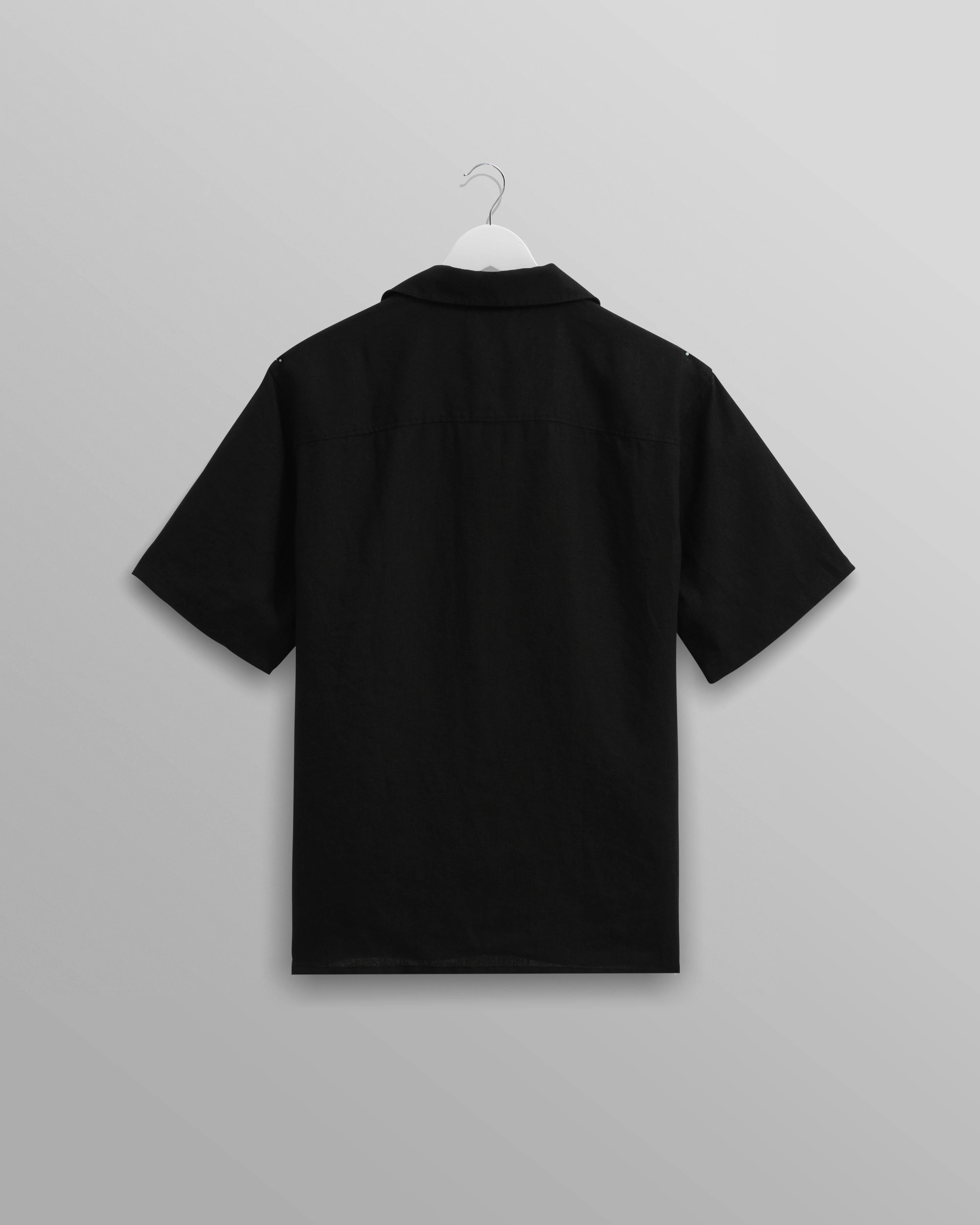 Bartlett - Washed Black Linen Short-Sleeve Shirt - Image 11