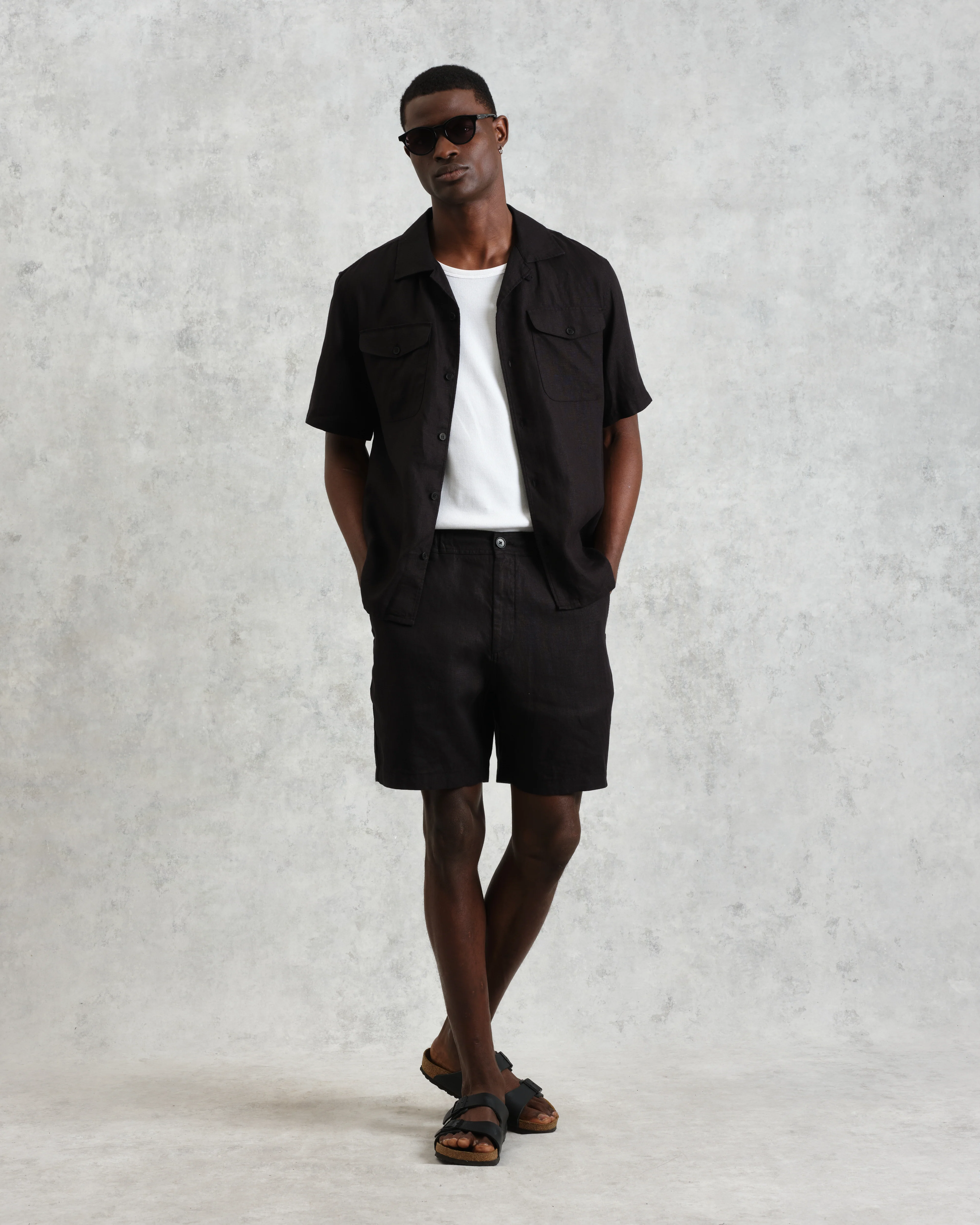 Bartlett - Washed Black Linen Short-Sleeve Shirt - Image 5