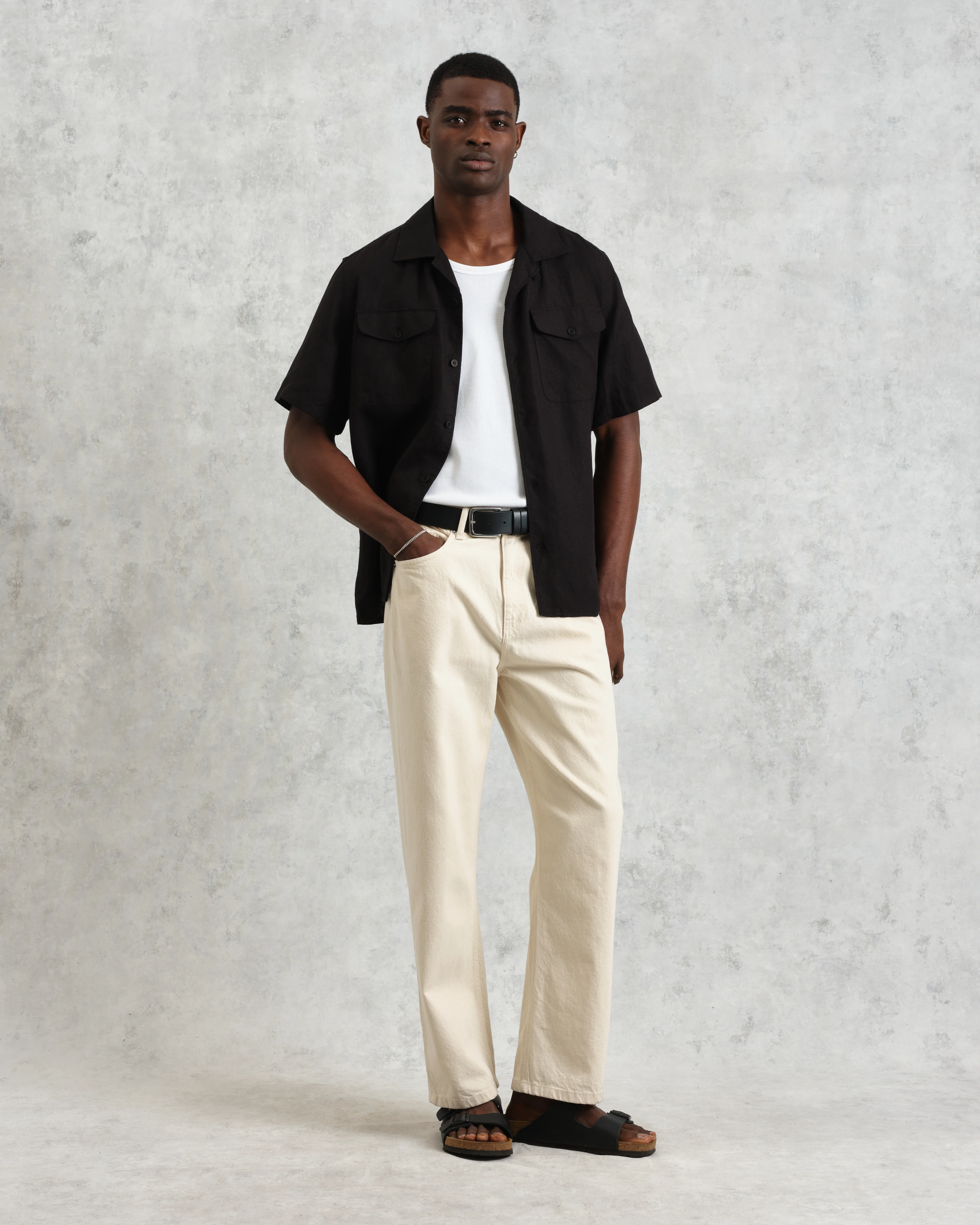 Bartlett - Washed Black Linen Short-Sleeve Shirt - Image 6