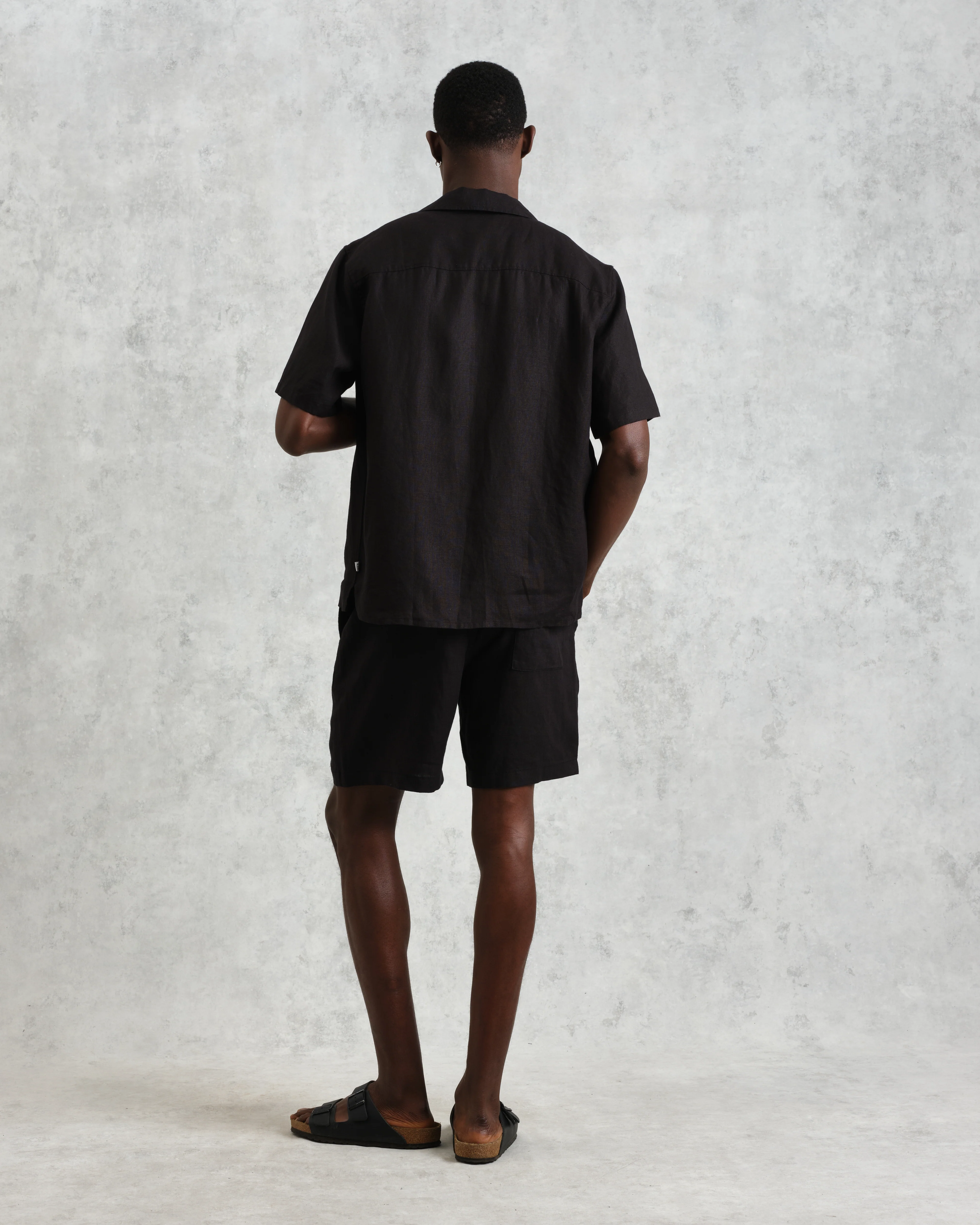 Bartlett - Washed Black Linen Short-Sleeve Shirt - Image 8