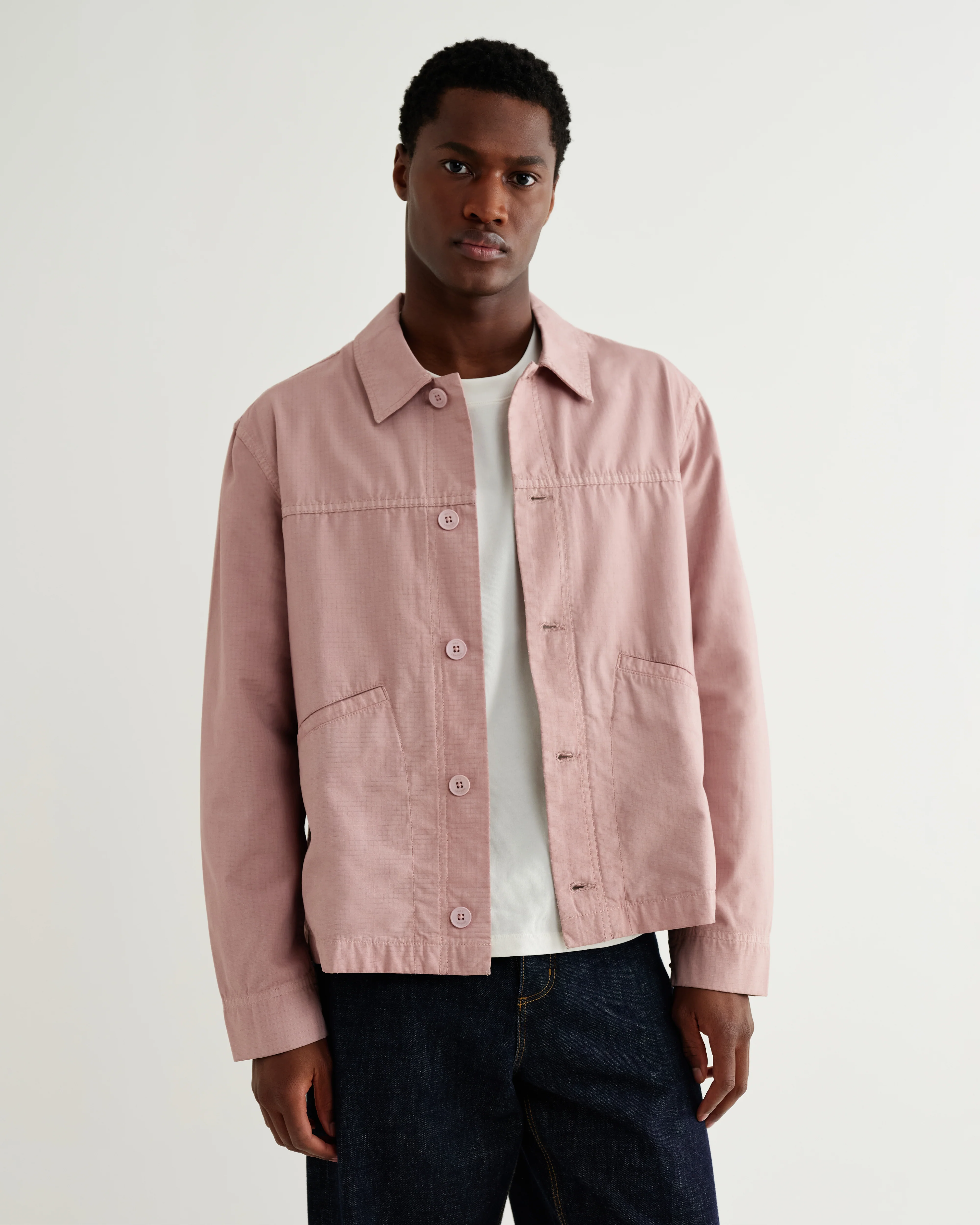 Barton - Dusty Pink Organic Cotton Ripstop Jacket - Image 2
