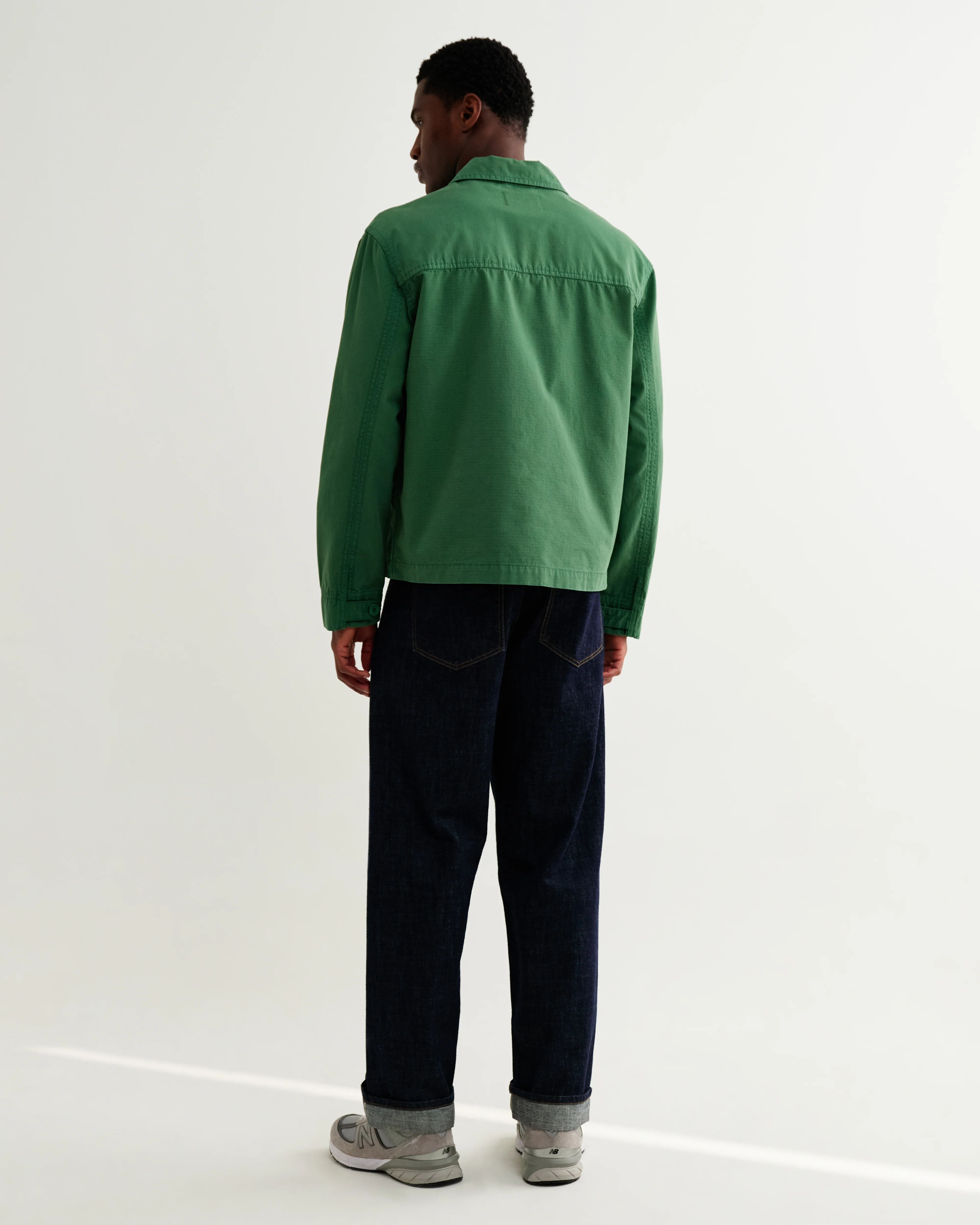 Barton - Green Organic Cotton Ripstop Jacket - Image 5