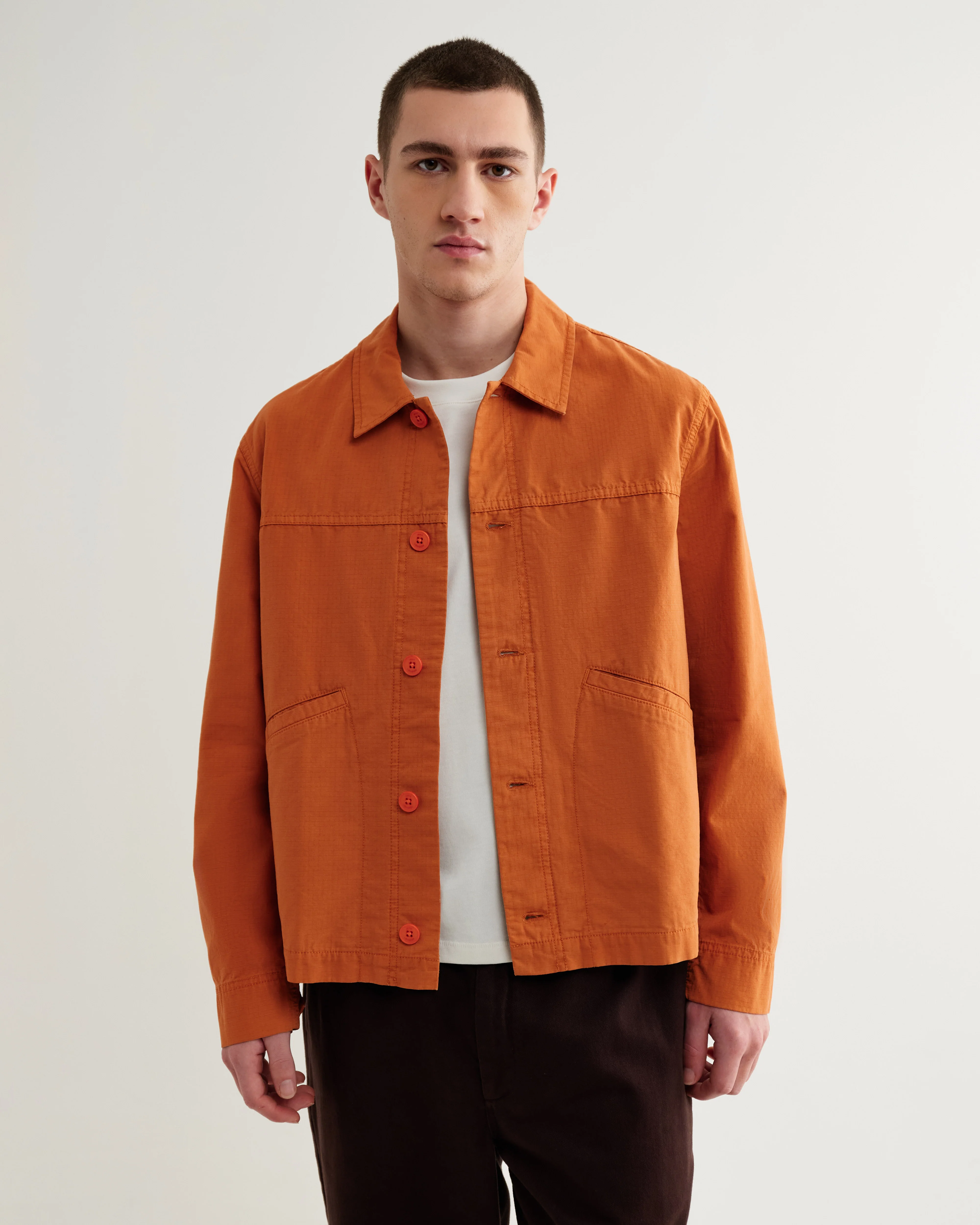 Barton - Orange Organic Cotton Ripstop Jacket - Image 2