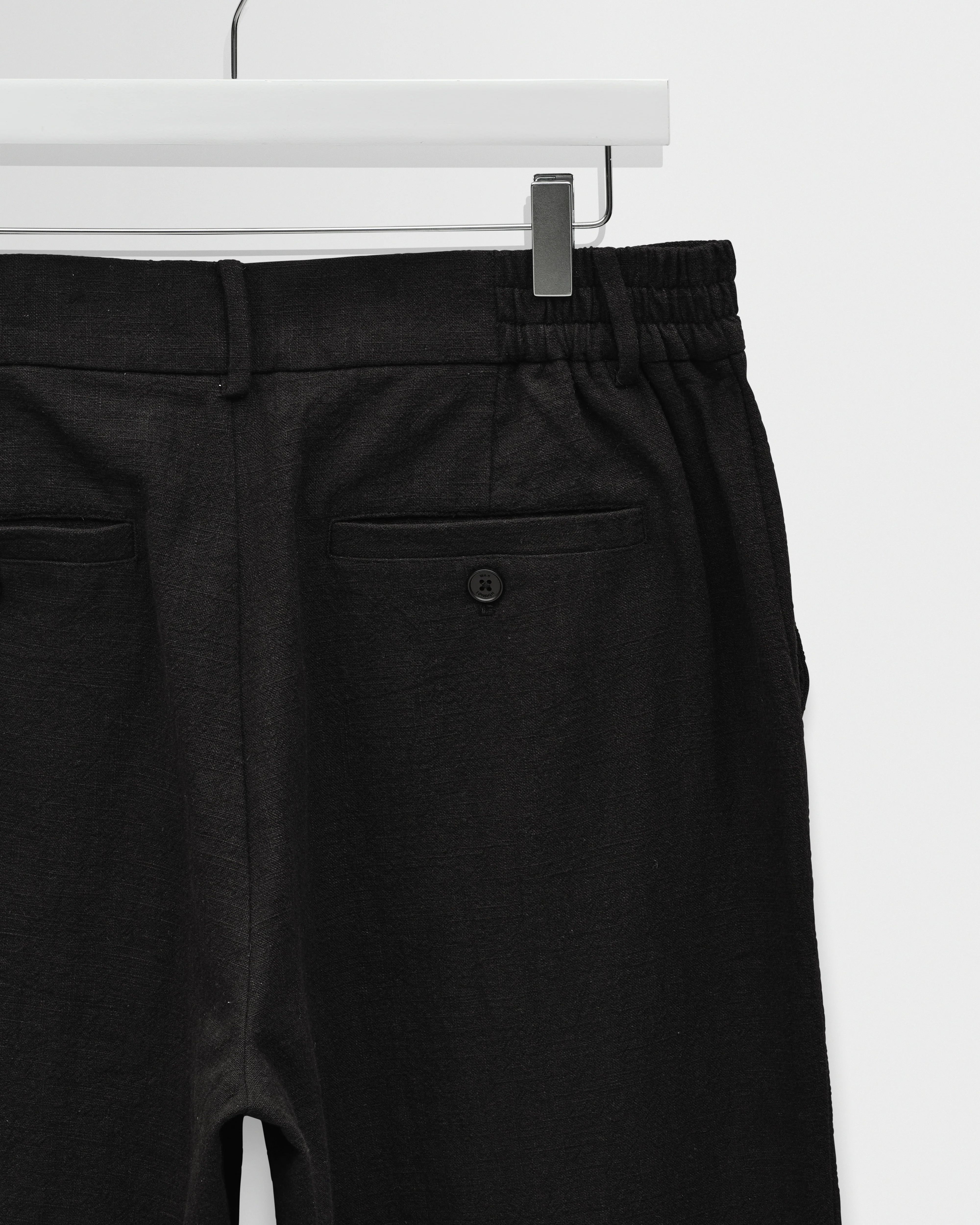 Bayham - Black Linen-Cotton Relaxed Fit Trousers - Image 10