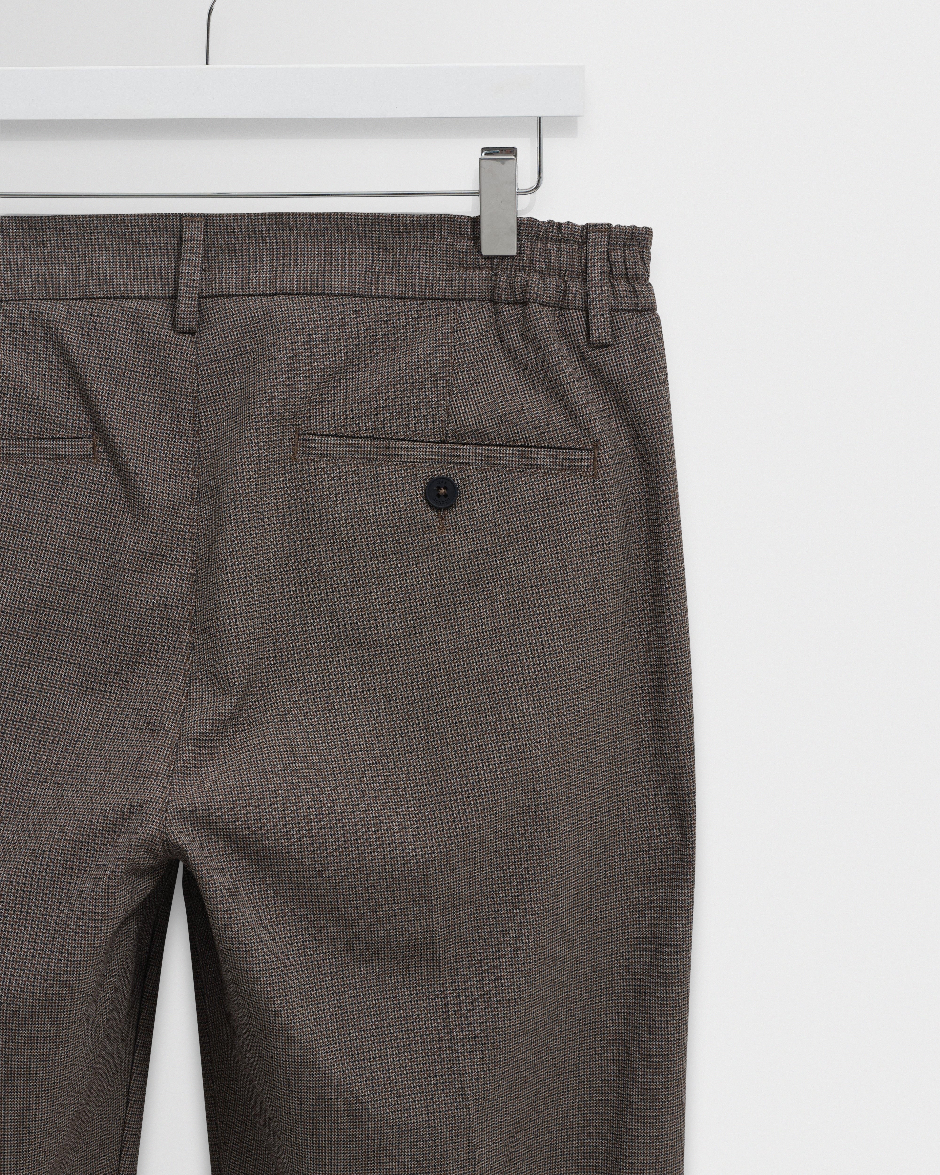 Bayham - Brown Micro Puppytooth Trousers - Image 10
