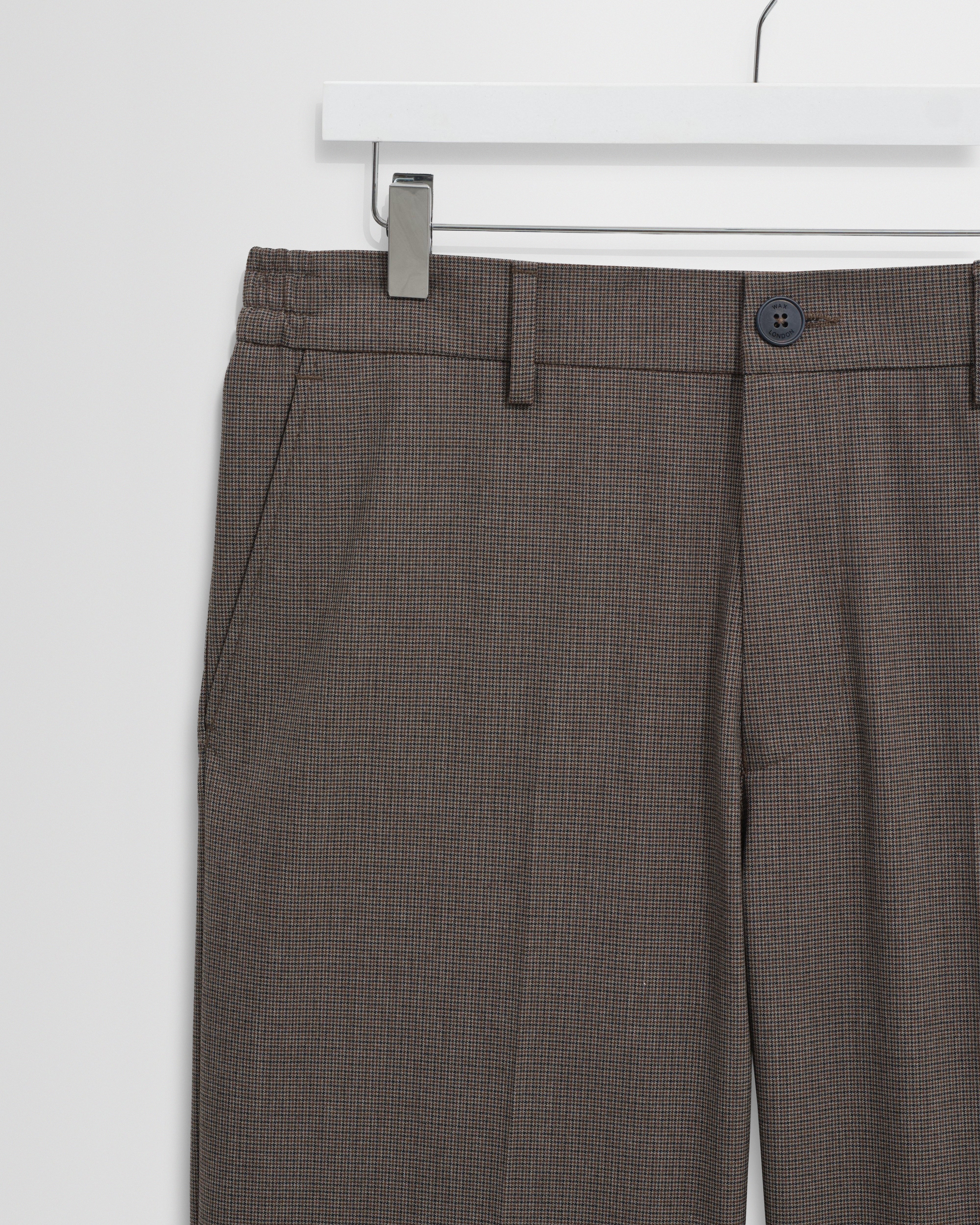 Bayham - Brown Micro Puppytooth Trousers - Image 8