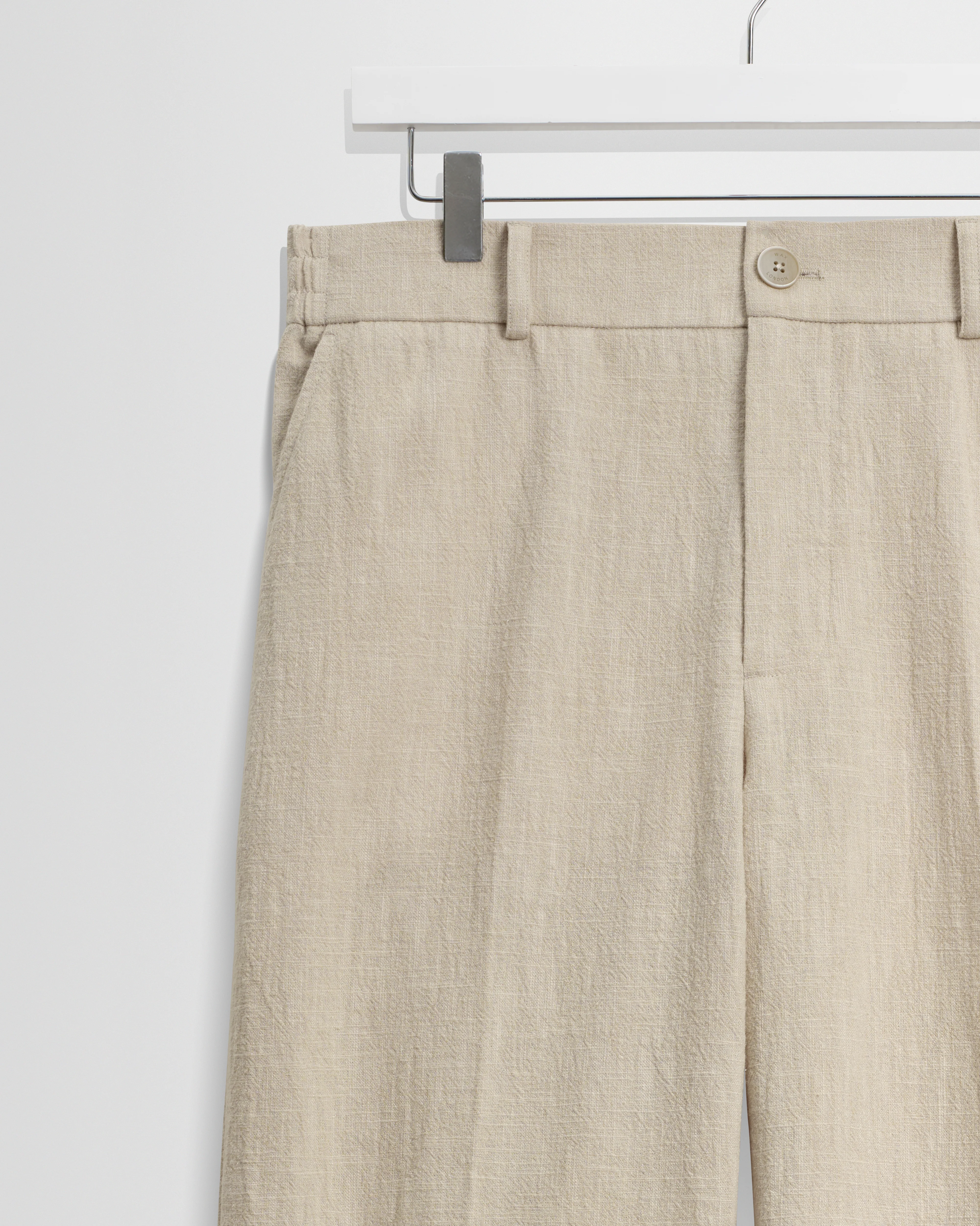 Bayham - Natural Linen-Cotton Relaxed Fit Trousers - Image 6
